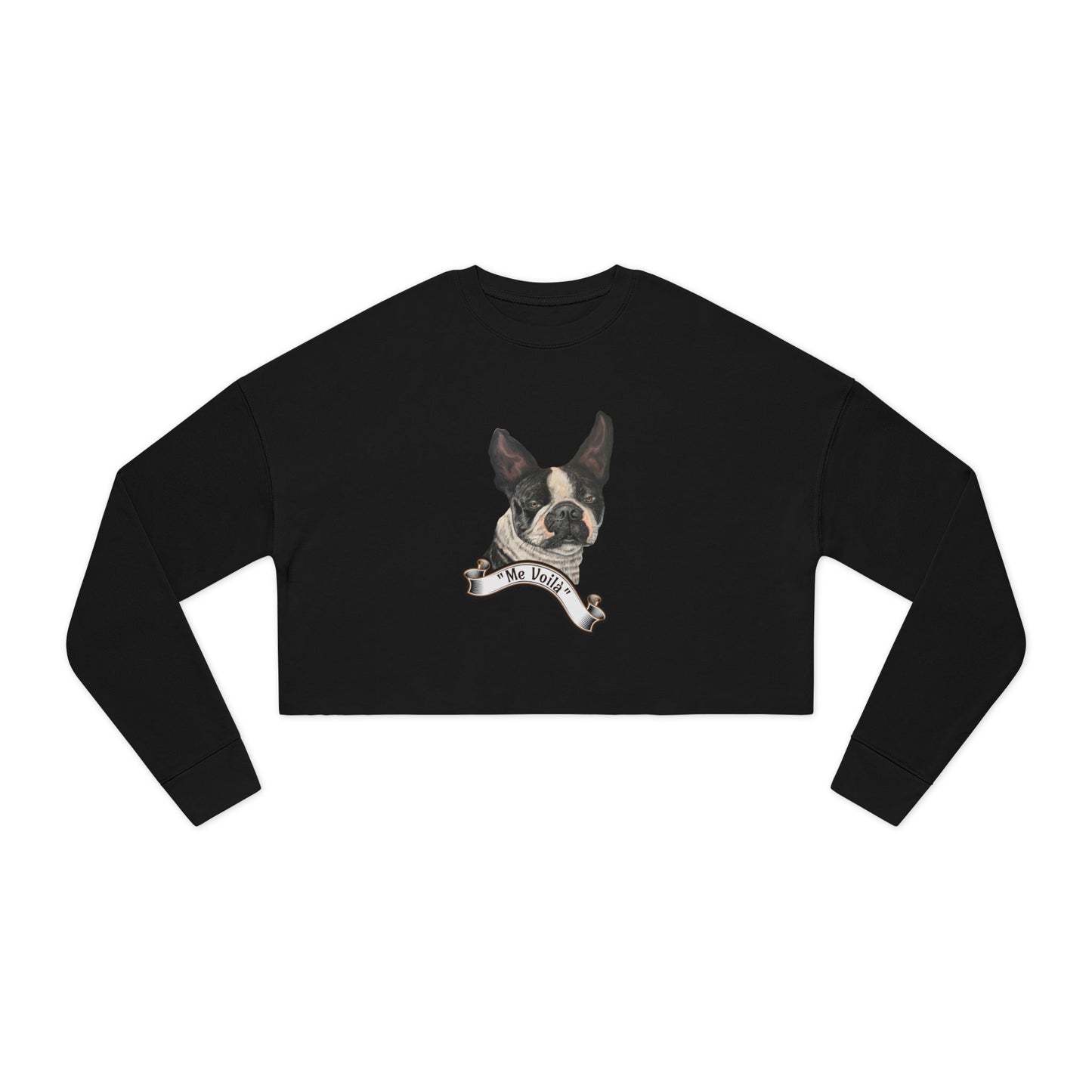 Women's Cropped "Me Voil'a" Friendship Themed Sweatshirt, Max Loves Pookie Collection