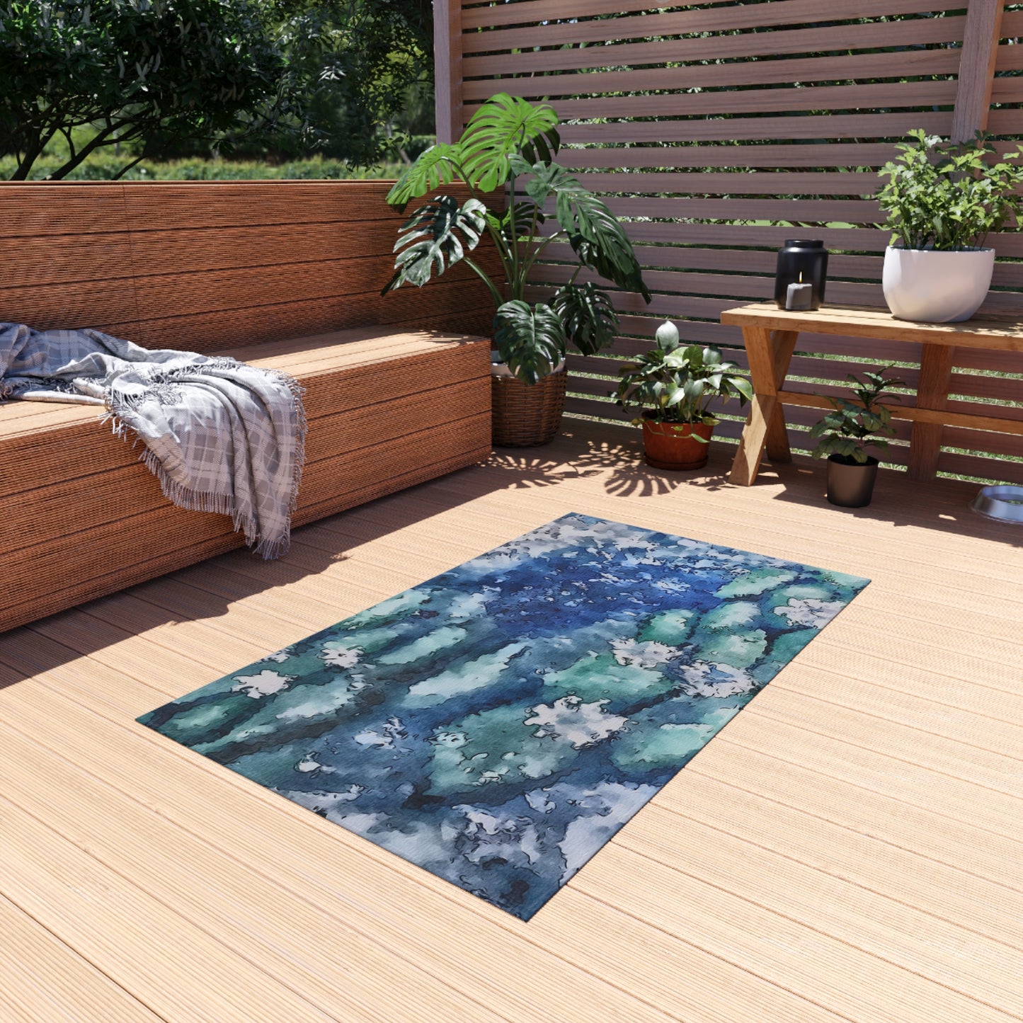 Outdoor Rug, Water Lilies, FrediFreds Home Collection