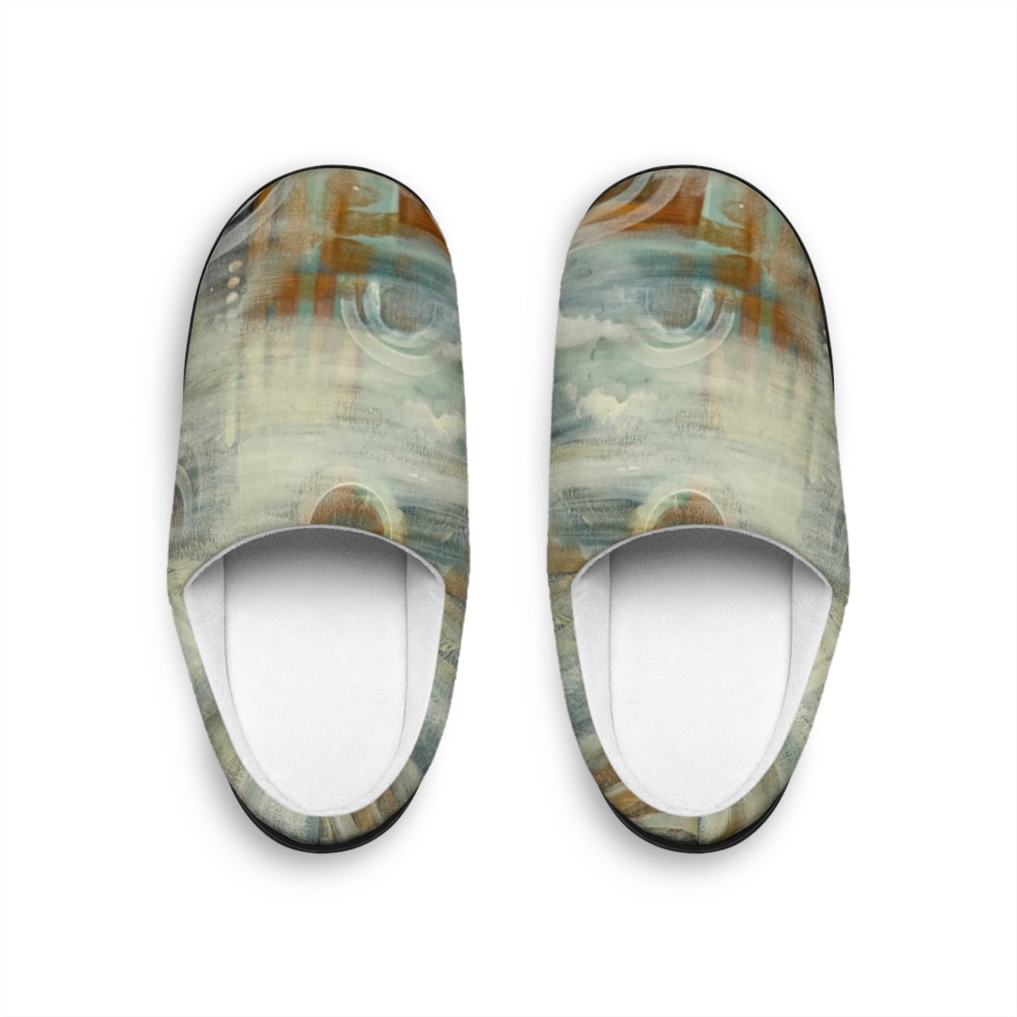 Men's Indoor Slippers, Artsy, Abstract Neutral, FrediFreds Home Collection