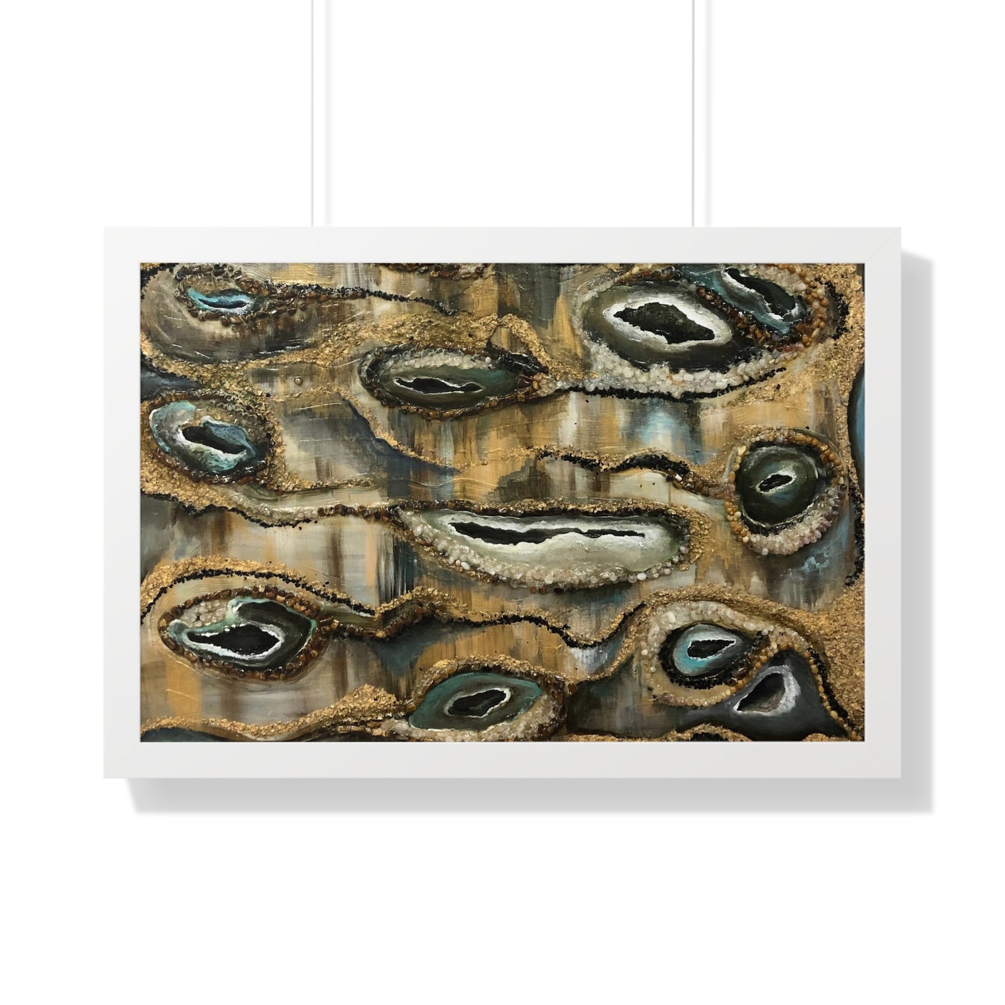 Framed Horizontal Poster, Oyster Shells, Abstract, Life on the Bayou