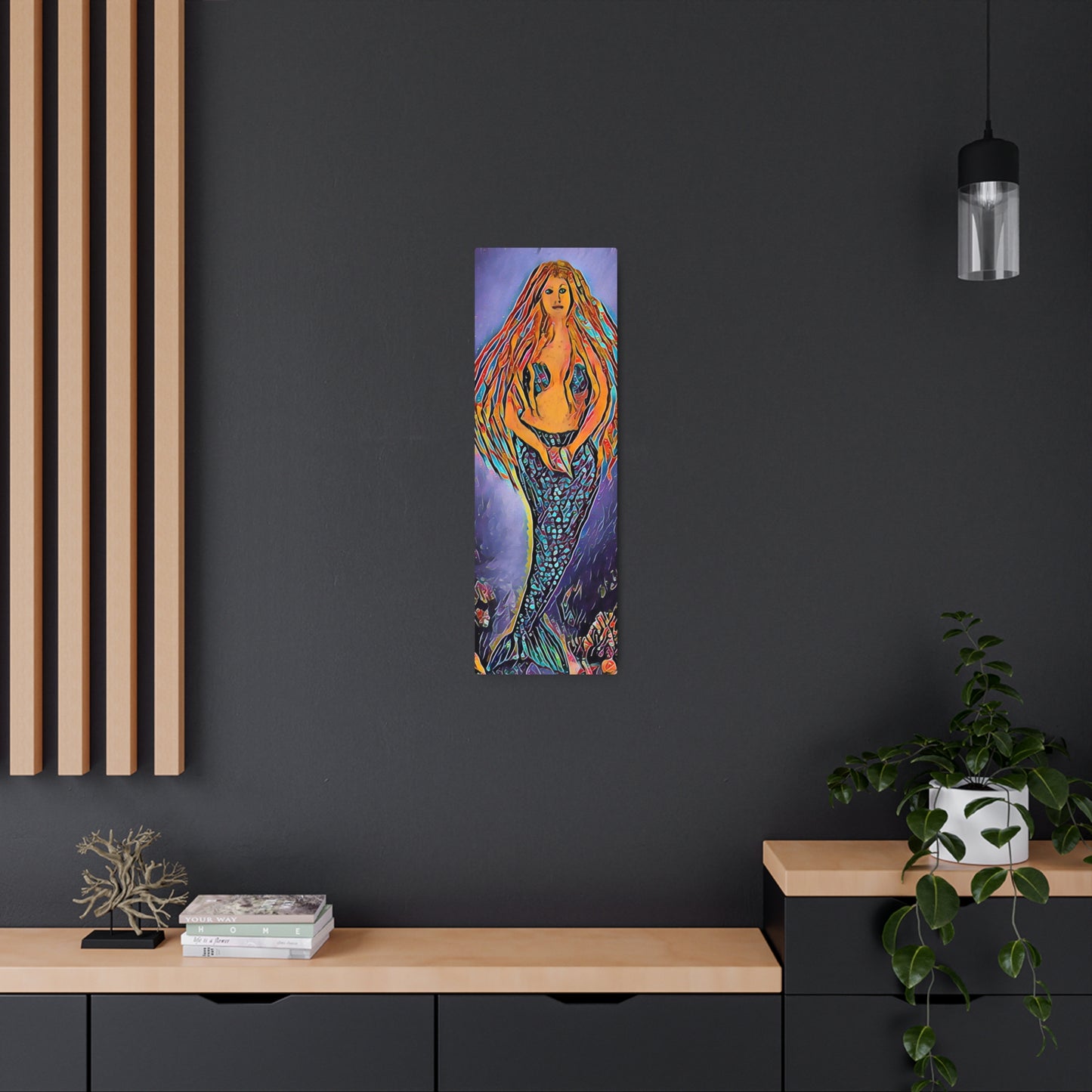 Metal Art Sign, Iva by the Sea, Purple Moon, Mermaid, Beachwalker Club Collection,