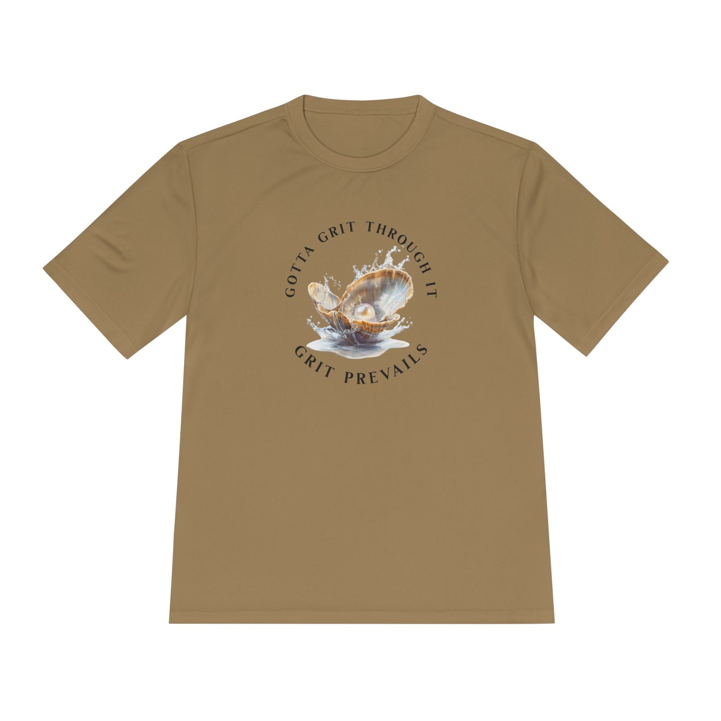 Unisex Moisture Wicking Tee With Printed Design "Grit Prevails", Gotta Grit Through It Collection