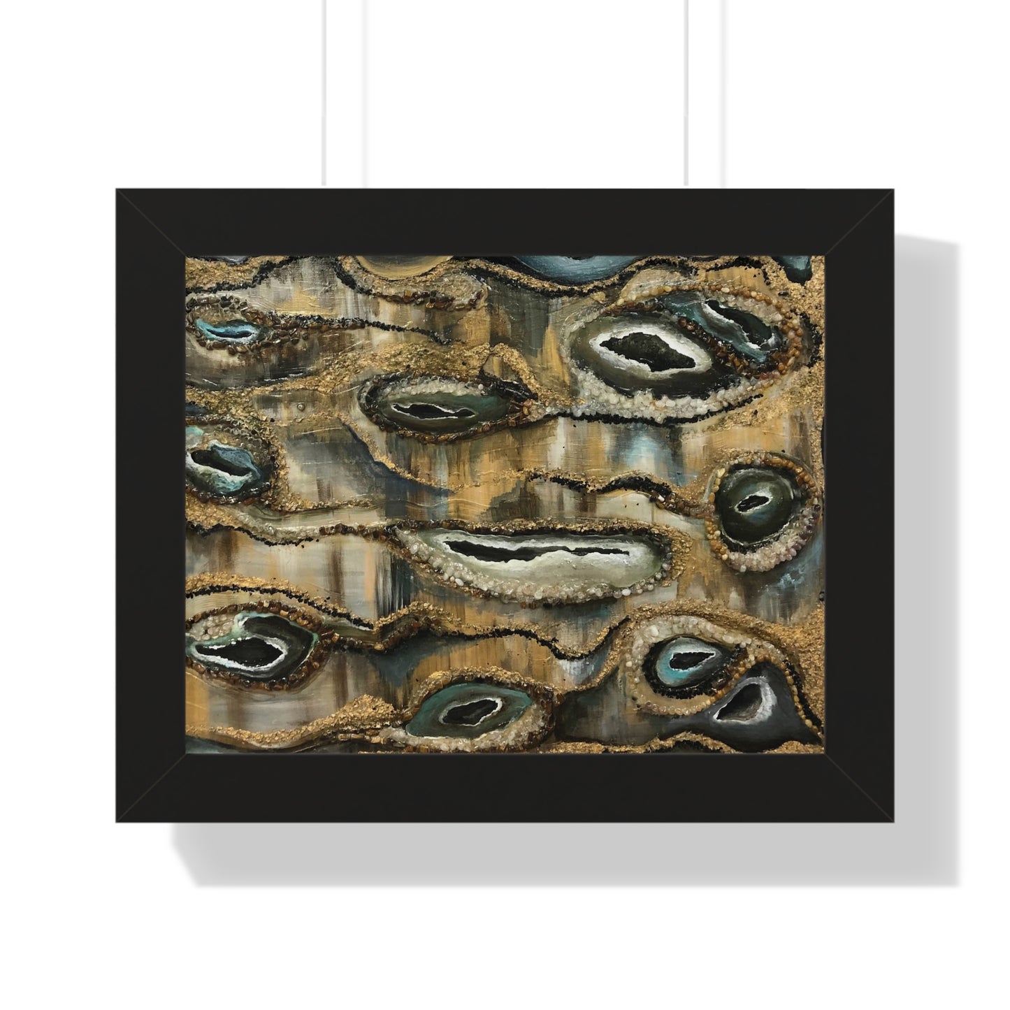 Framed Horizontal Poster, Oyster Shells, Abstract, Life on the Bayou