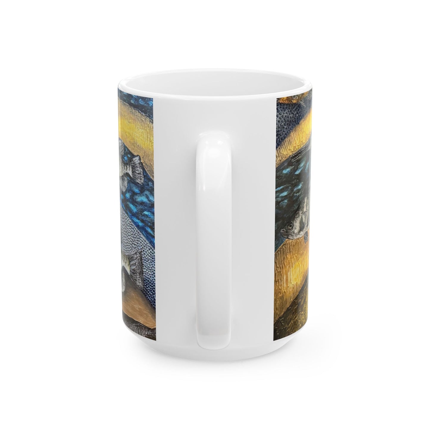 Ceramic Mug, (11oz, 15oz), Original Art, My Fishing Hole, FrediFreds Home Collection