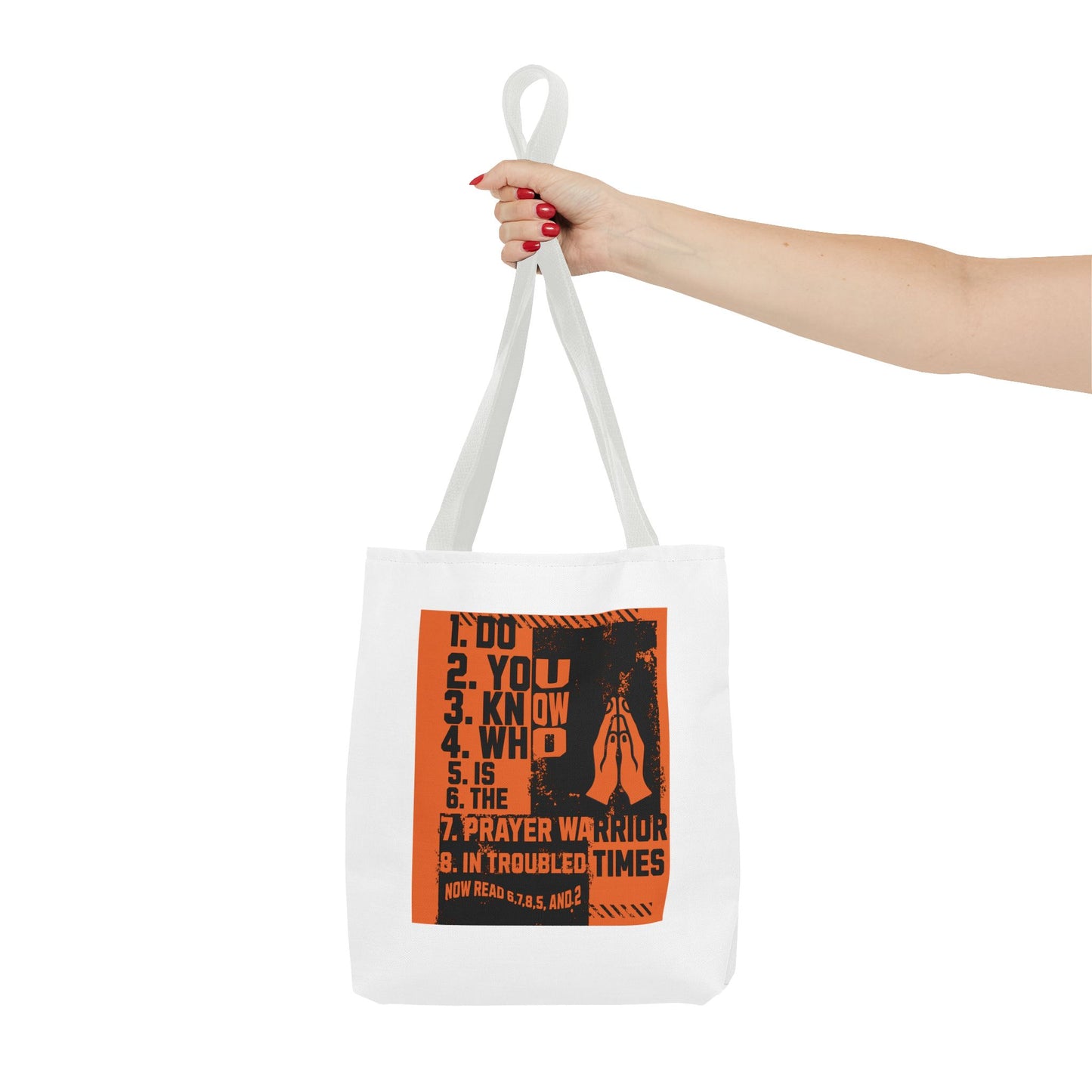 Tote Bag (AOP), Printed Design, Prayer Warrior, FrediFreds Home Collection