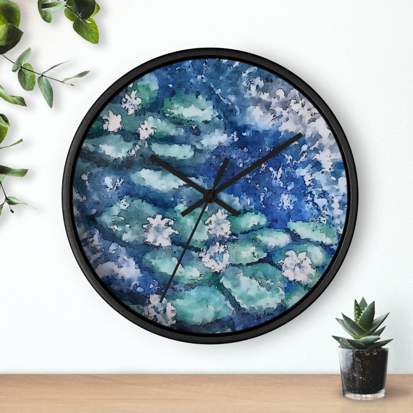 Wall Clock, Water Lilies, FrediFreds Home Collections