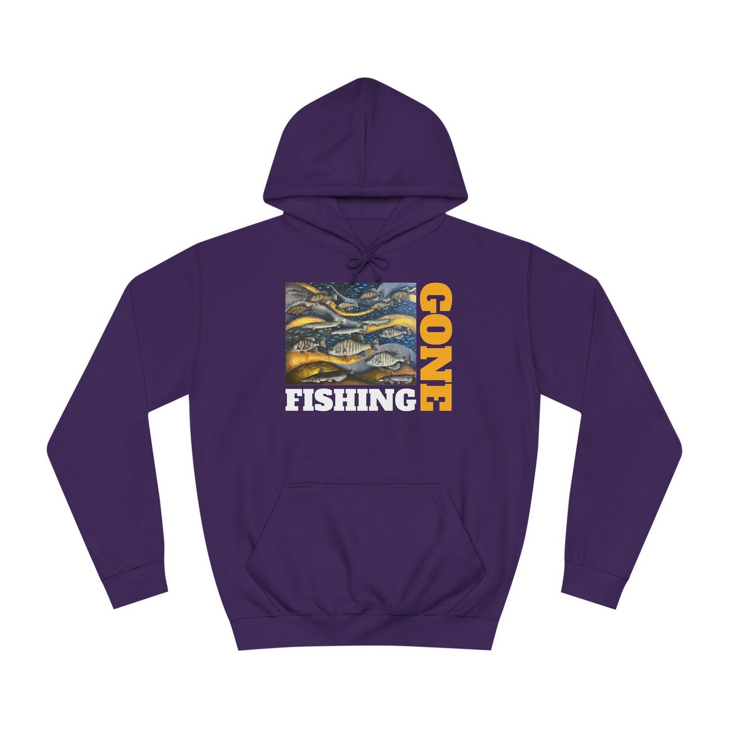 Unisex College Hoodie, Gone Fishing, FrediFreds Home Collection