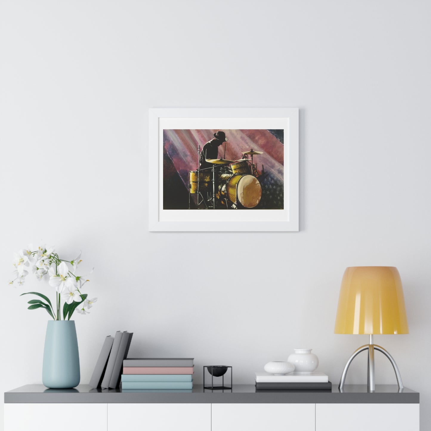 Framed Horizontal Poster, Drummer, Soul Music Collection