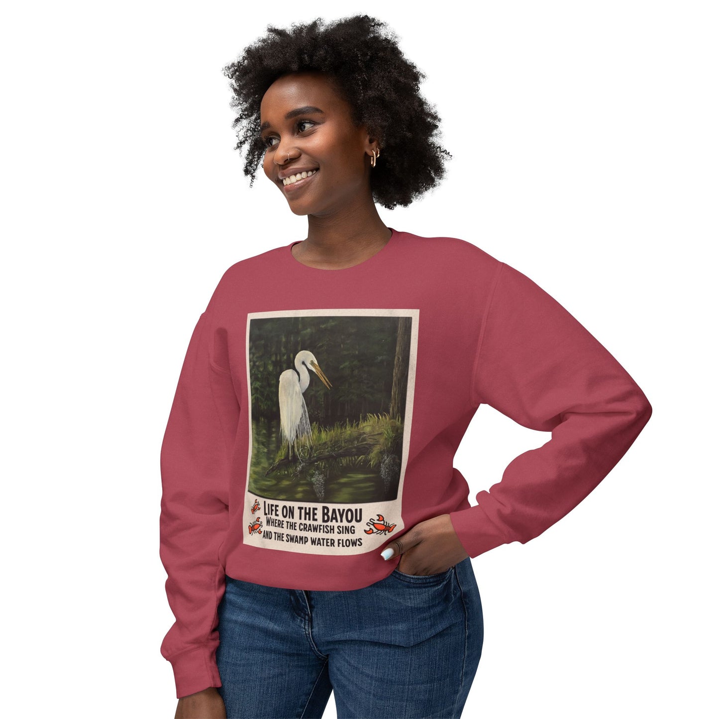 Unisex Lightweight Crewneck Sweatshirt, Life on the Bayou