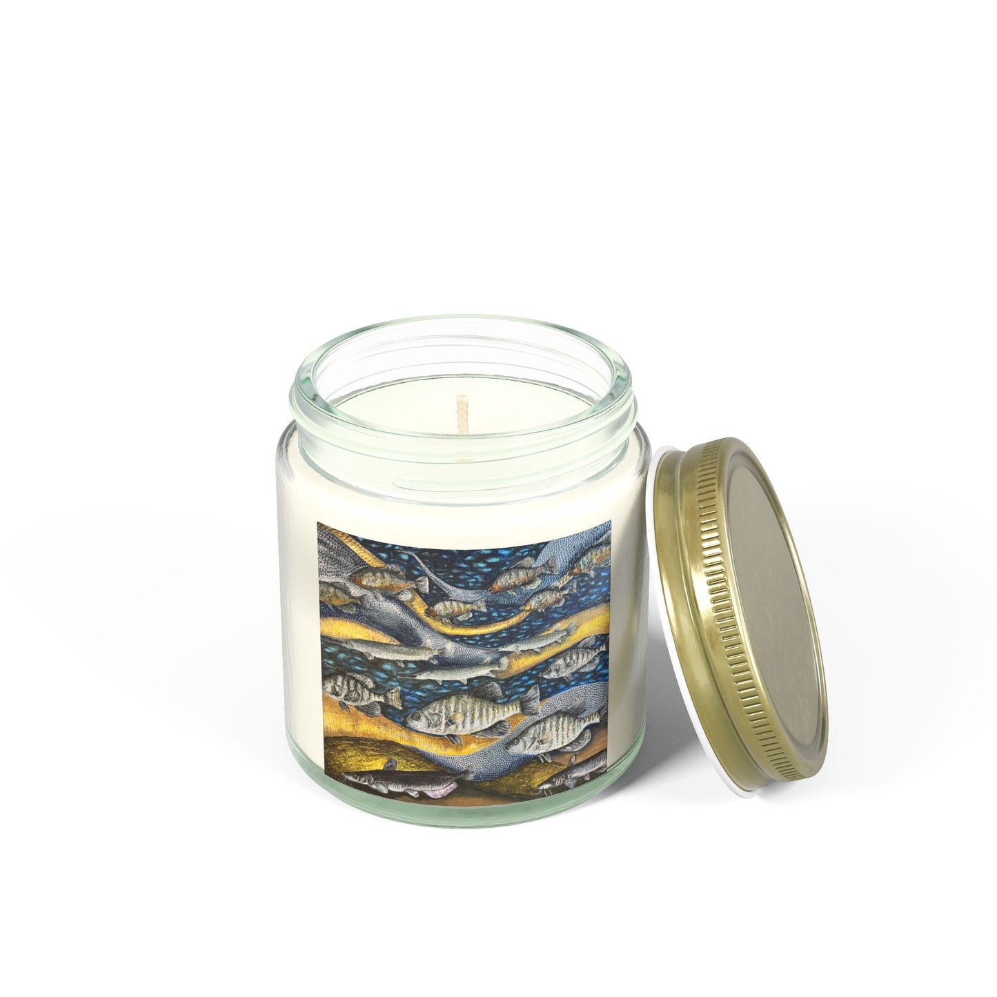 Scented Candles, Coconut Apricot Wax (4oz, 9oz), Manly Man's Candle, Fishing Themed, Honey Hole, FrediFreds Home Collection