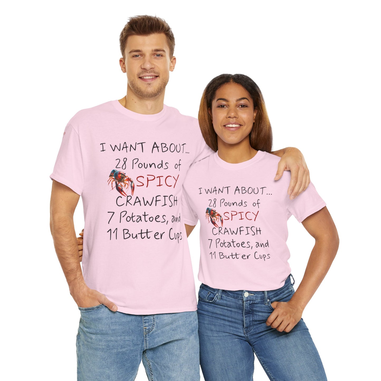Unisex Heavy Cotton Tee, I Want About 28 Pounds of Crawfish, Humorous, Life on the Bayou Collection