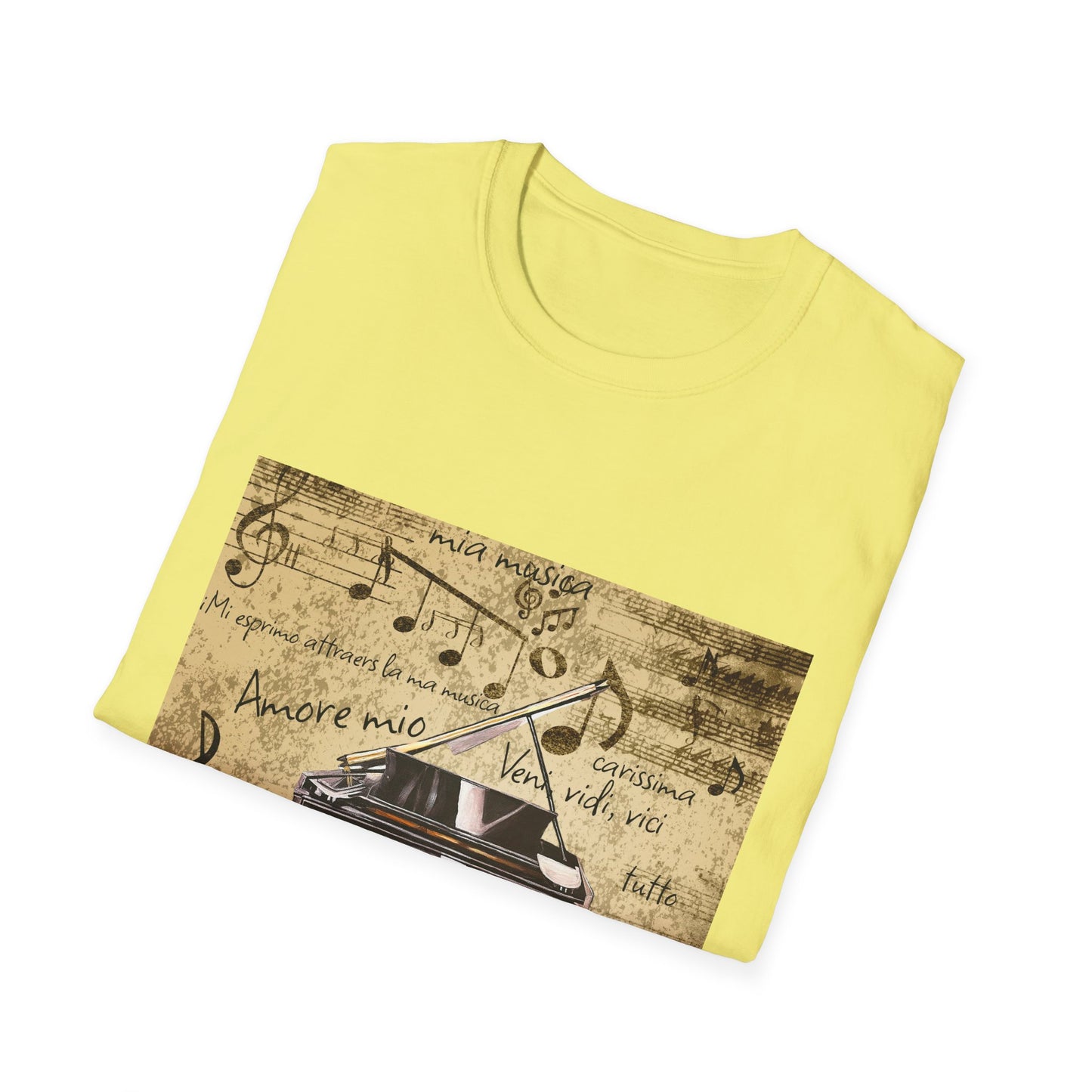 Unisex Softstyle T-Shirt, Pianist, Love Notes, Soul Music