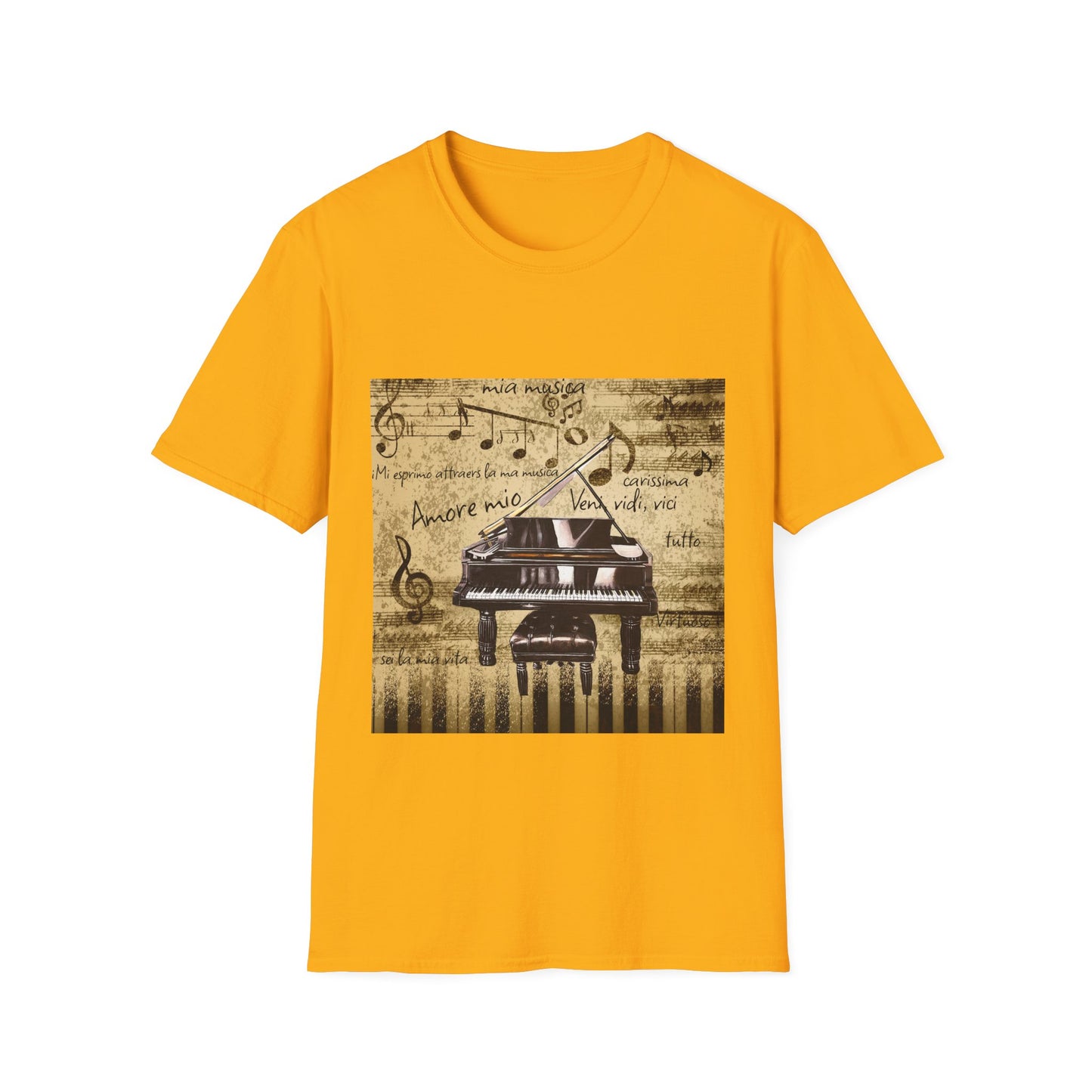 Unisex Softstyle T-Shirt, Pianist, Love Notes, Soul Music