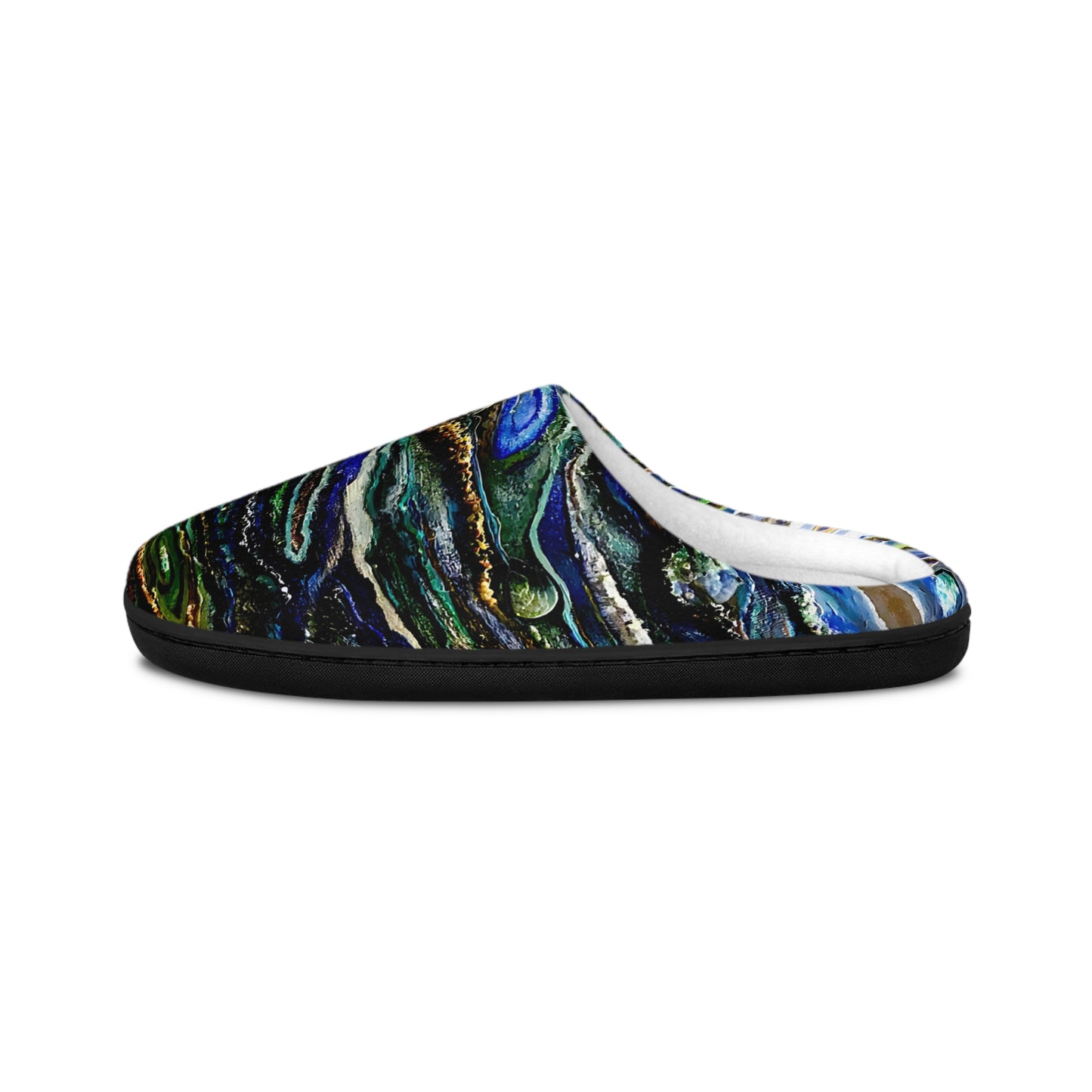 Men's Indoor Slippers, Abstract Bayou Themed Genesis Design with Life on the Bayou Collection