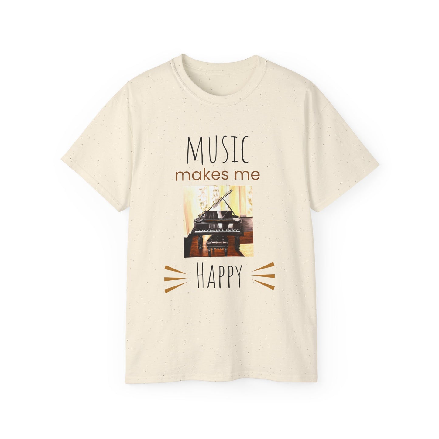 Unisex Ultra Cotton Tee, Music, Piano Artwork, Happy, Soul Music