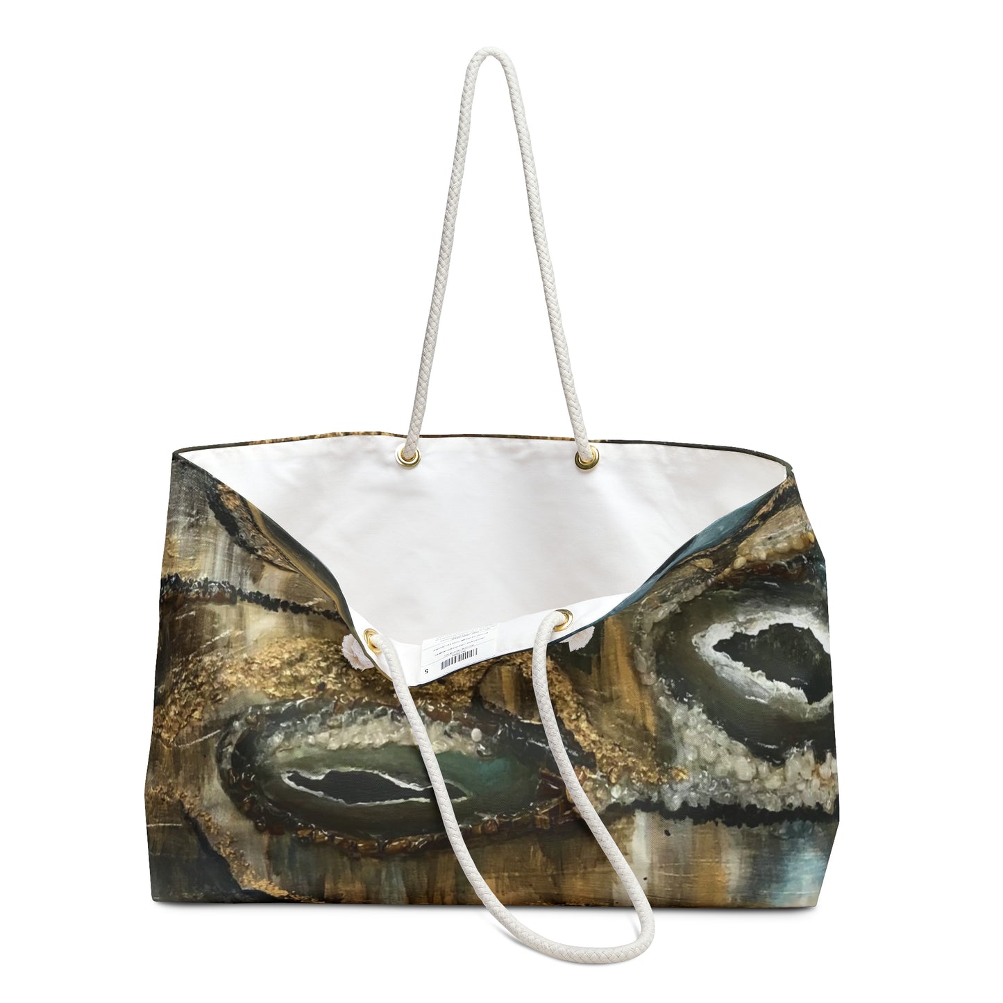 Weekender Bag, Abstract Earth Tones Creek Bed Design, Life on the Bayou Collection