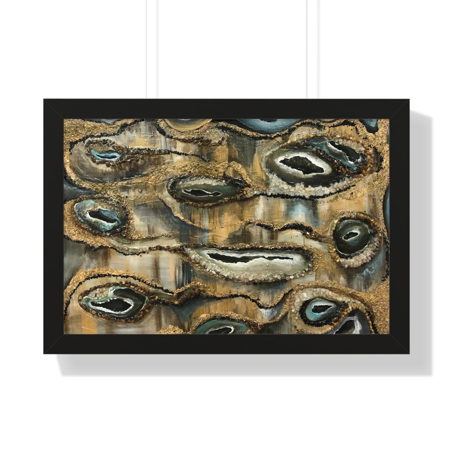 Framed Horizontal Poster, Oyster Shells, Abstract, Life on the Bayou