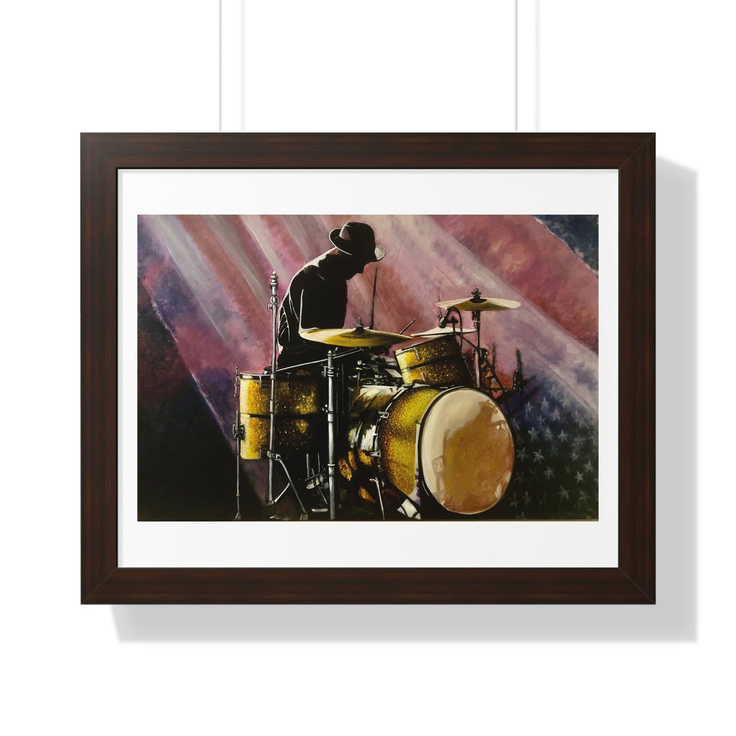 Framed Horizontal Poster, Drummer, Soul Music Collection
