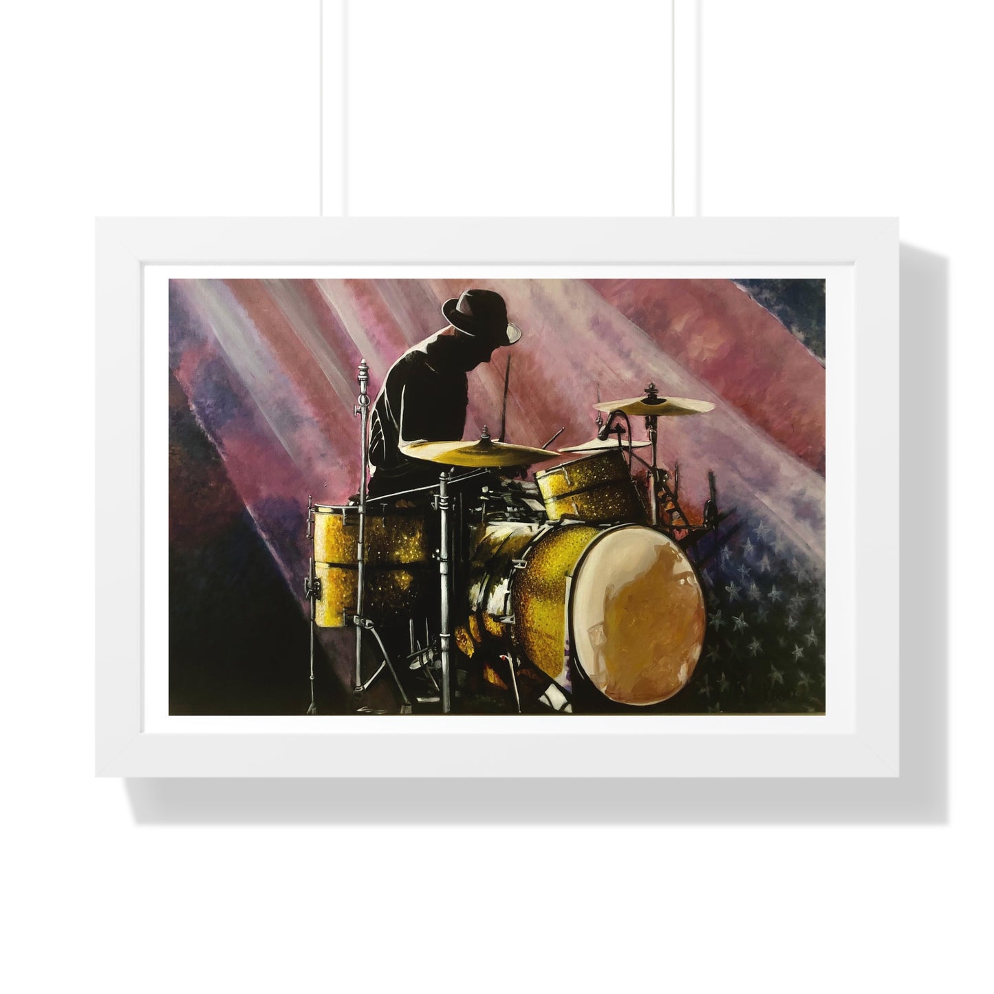 Framed Horizontal Poster, Drummer, Soul Music Collection