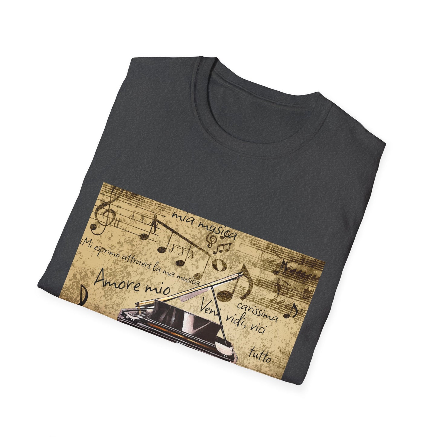 Unisex Softstyle T-Shirt, Pianist, Love Notes, Soul Music