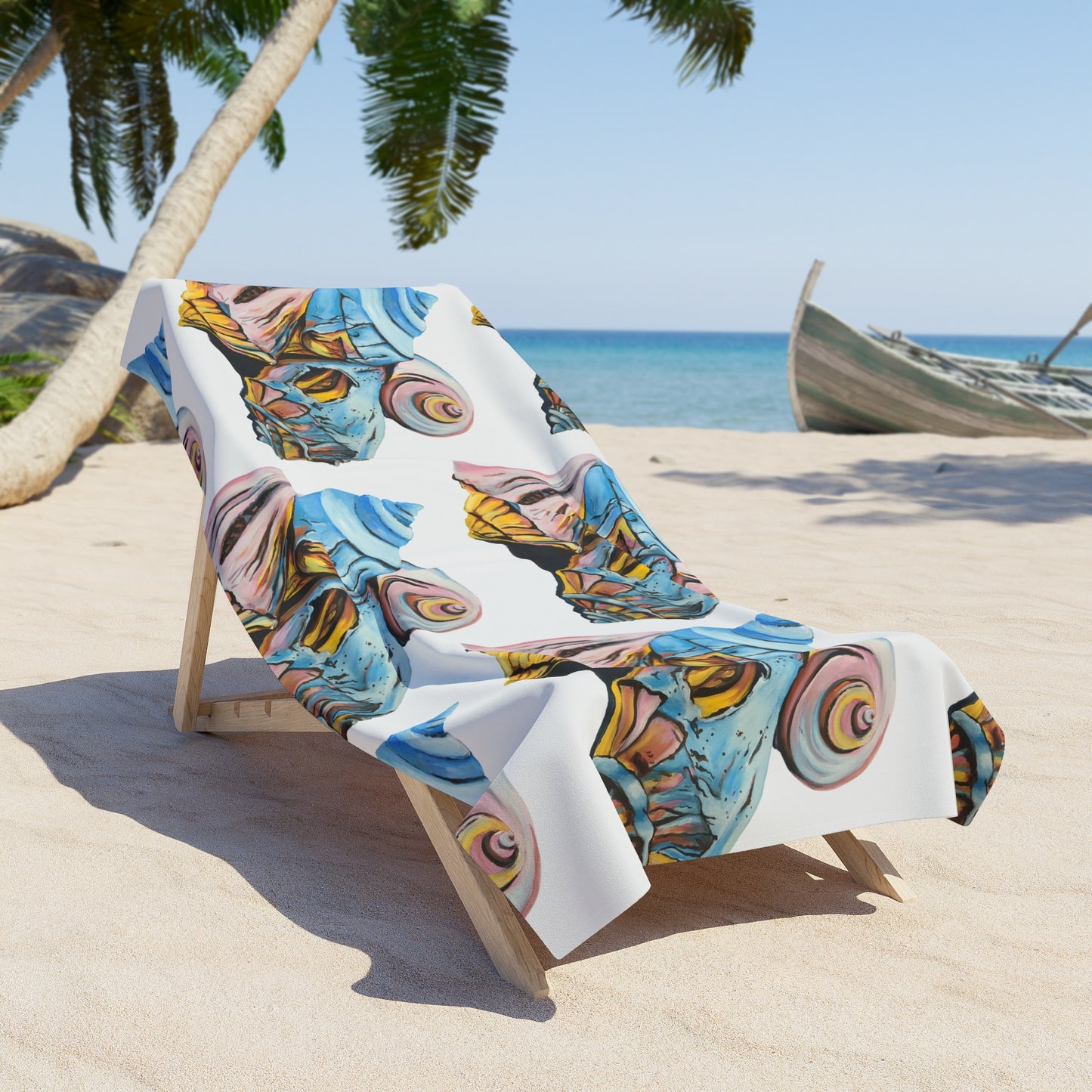 Beach Towel Artsy Pastel Beach Shells, Beachwalker Club Collection