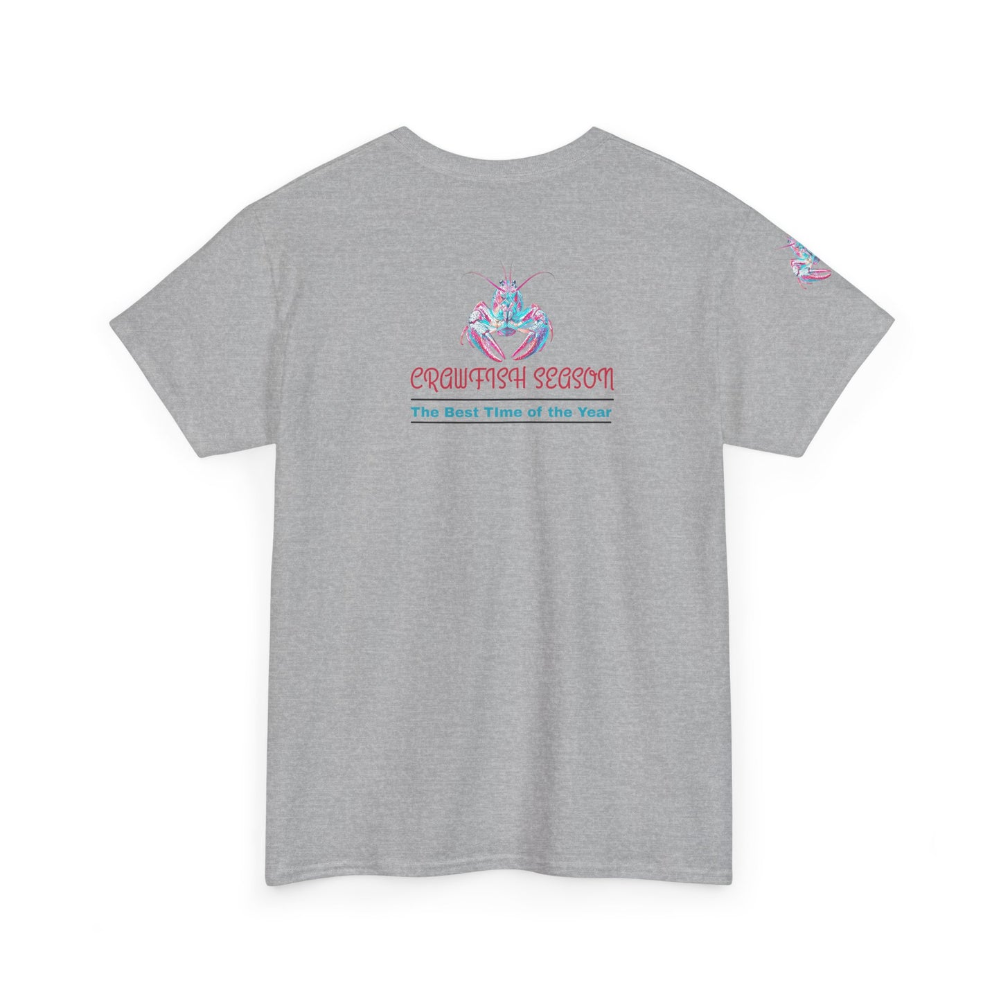 Unisex Heavy Cotton Tee, Abstract Girly Girl's Crawfish Season, Life on the Bayou Collection