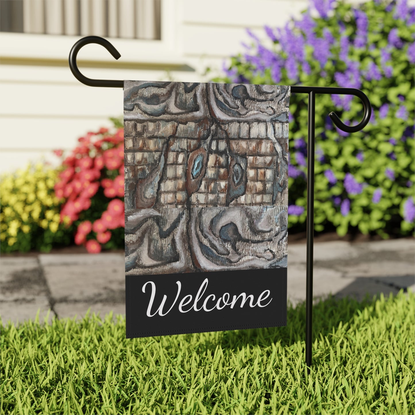 Garden & House Banner, Welcome, Abstract Oyster Shell, FrediFreds Home Collection