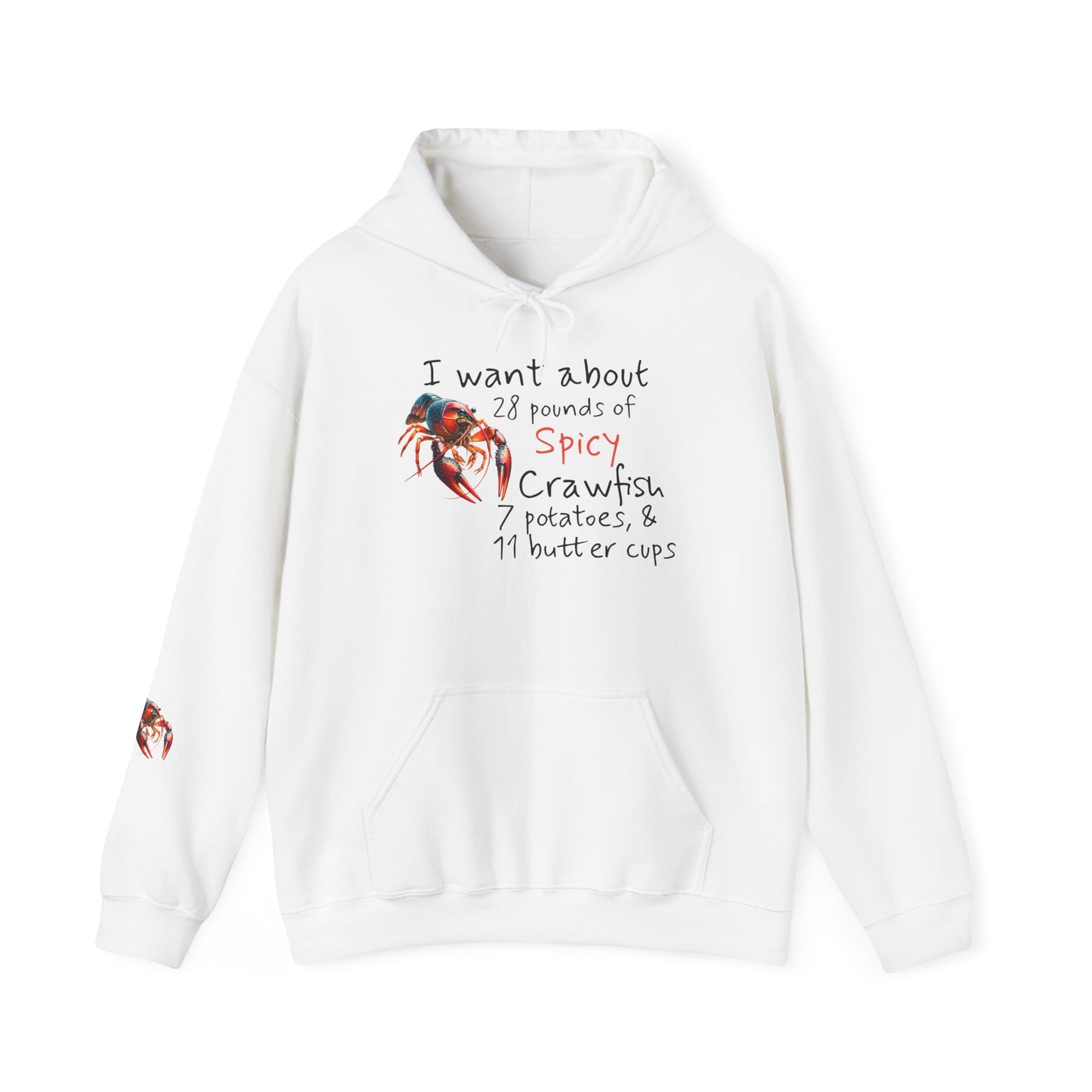Unisex Heavy Blend™ Hooded Sweatshirt, I Want 28 Pounds of Crawfish Design, Life on the Bayou Collection