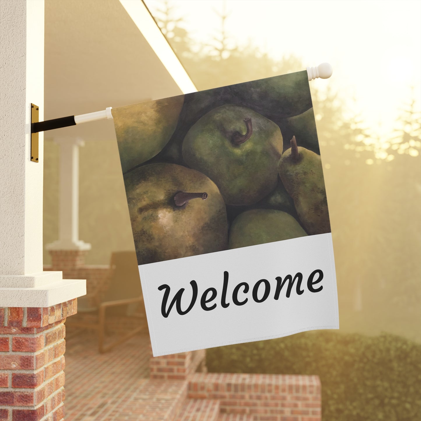 Garden & House Banner, Welcome Sign, Pear Delight, FrediFreds Home Collection