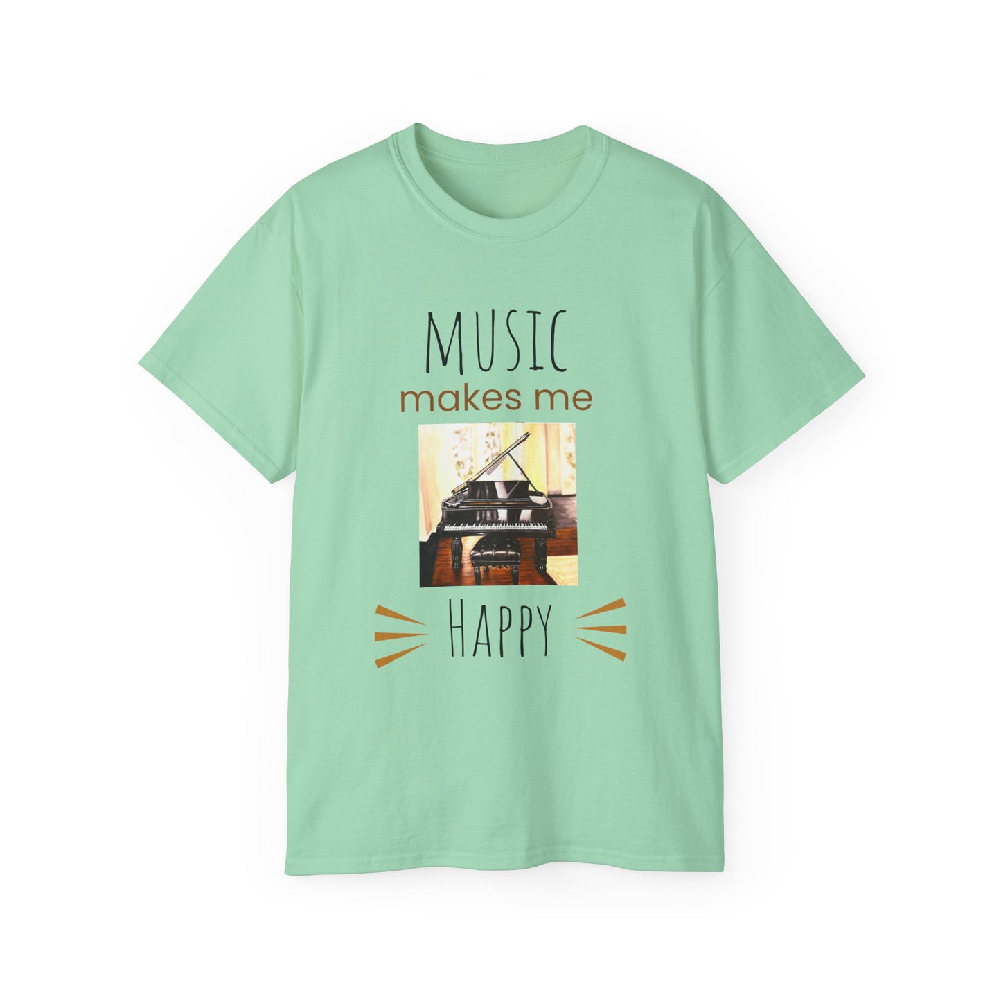 Unisex Ultra Cotton Tee, Music, Piano Artwork, Happy, Soul Music