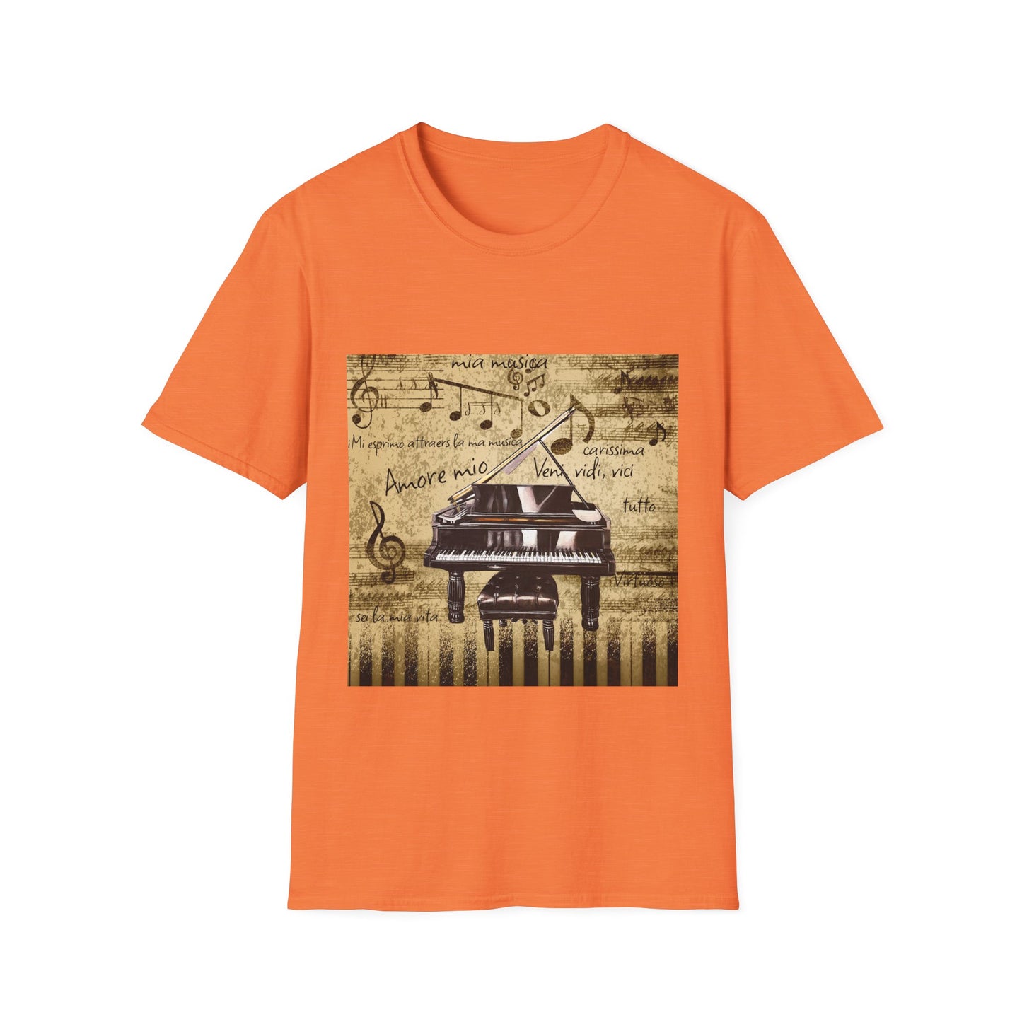 Unisex Softstyle T-Shirt, Pianist, Love Notes, Soul Music