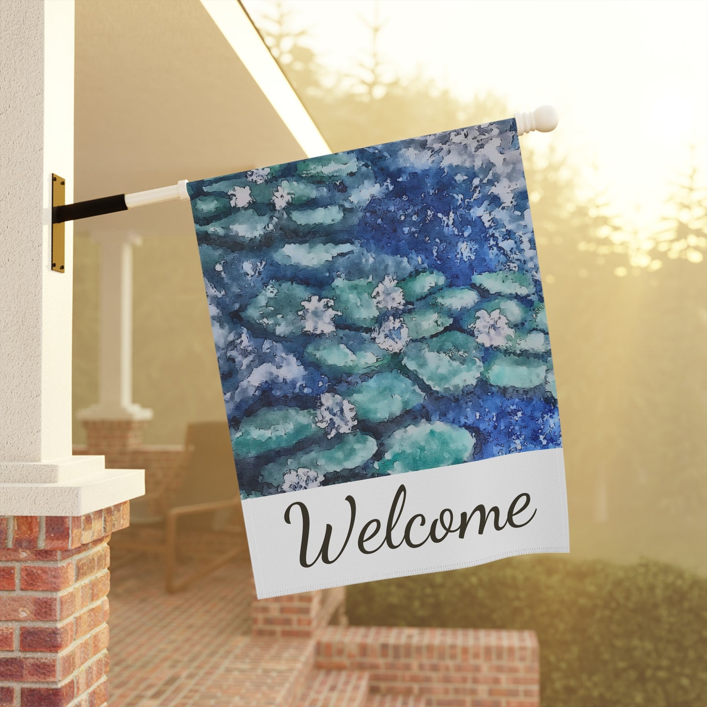 Garden & House Banner, Water Lilies, FrediFreds Home Collection
