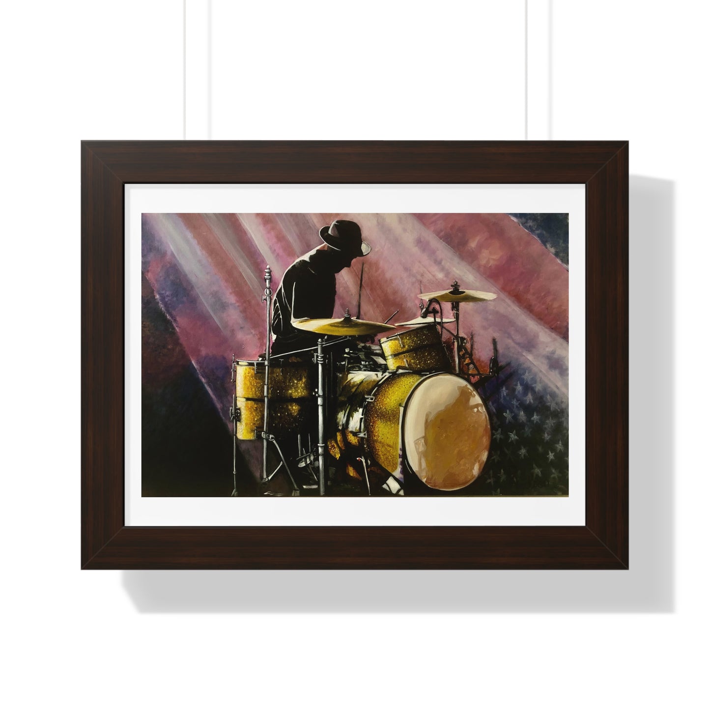 Framed Horizontal Poster, Drummer, Soul Music Collection