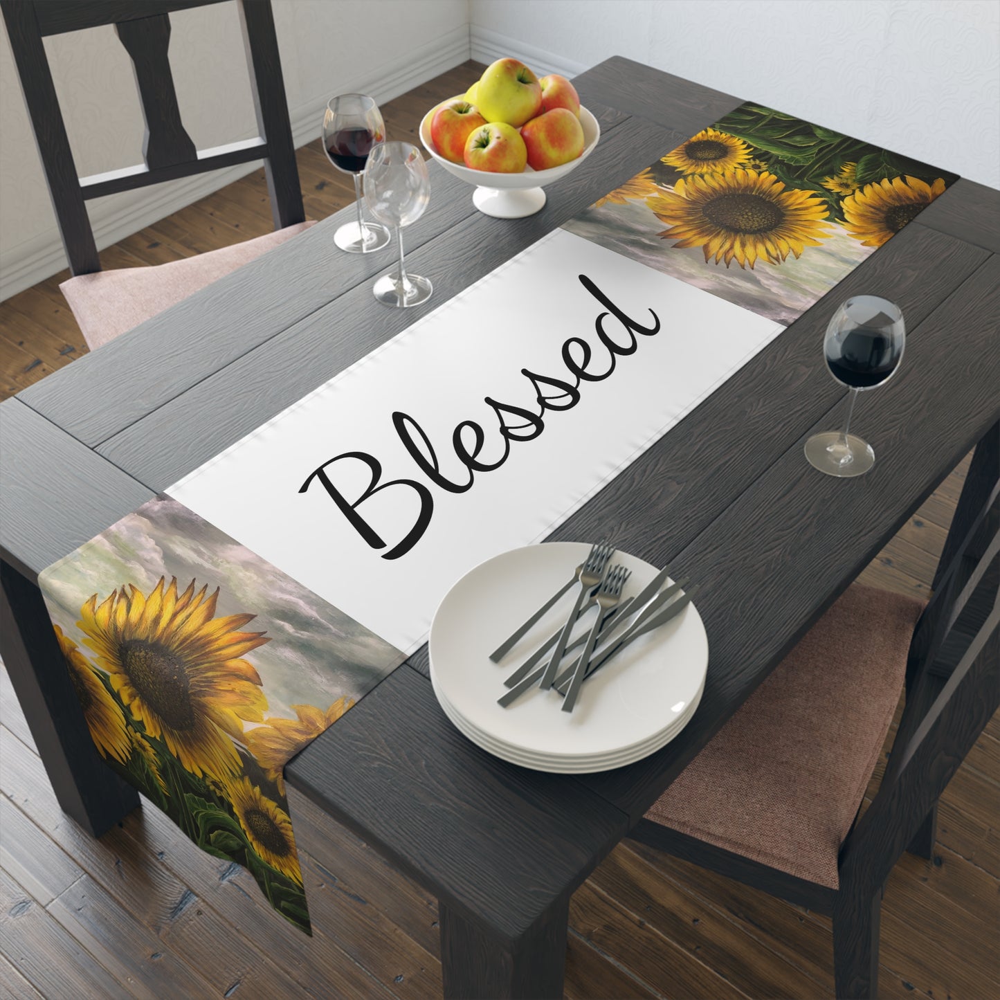 Table Runner (Cotton, Poly), Sunflower Field, Life on the Bayou Collection