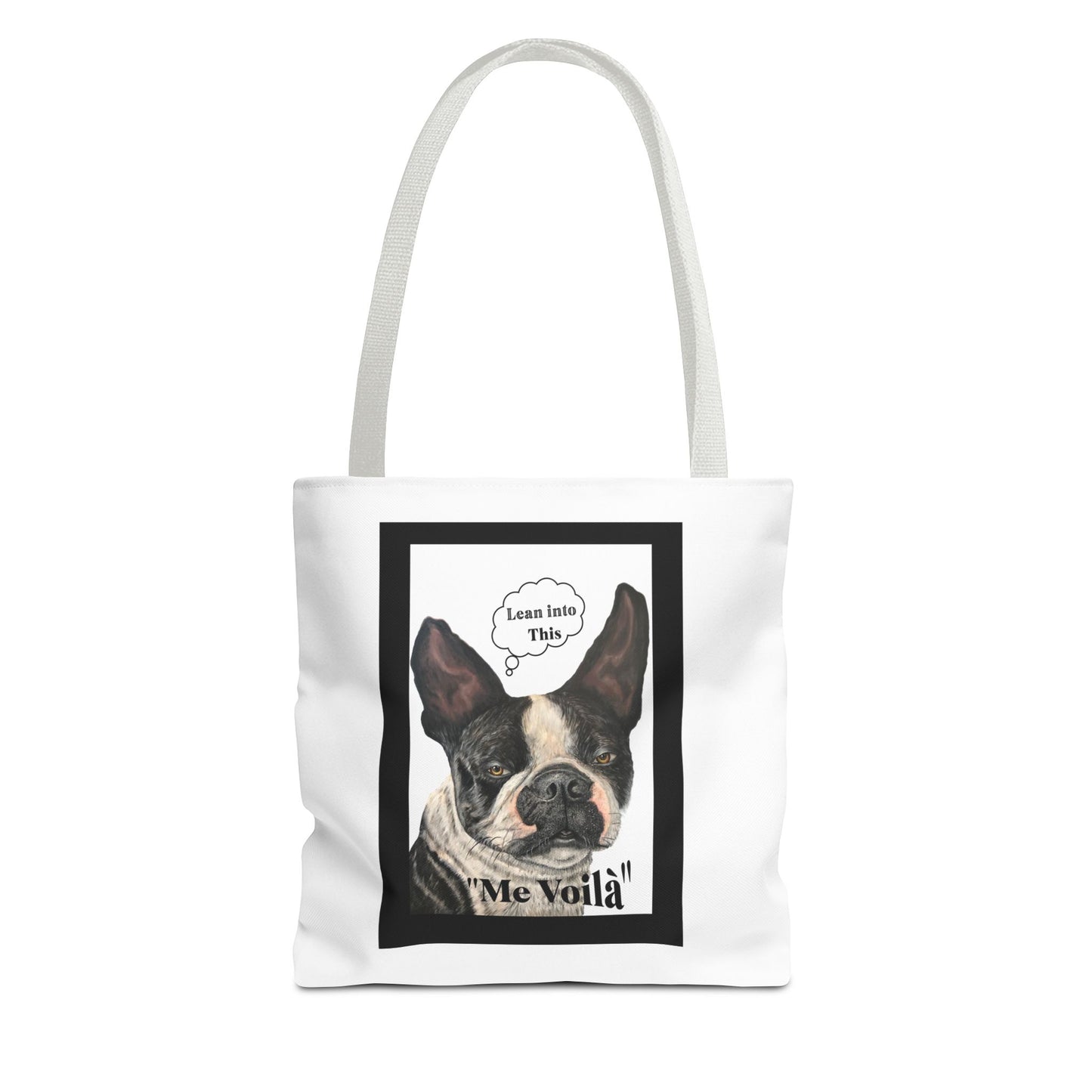 Tote Bag (AOP) "Lean on Me" Friendship Tote, Dog Humor, Max Loves Pookie Collection
