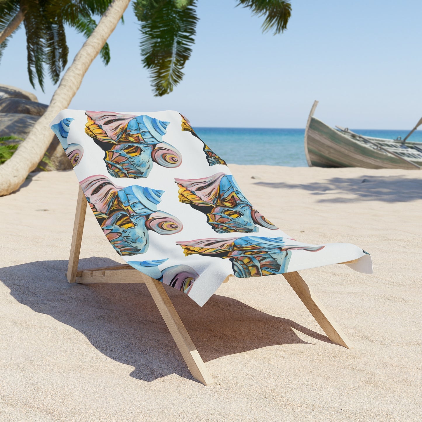 Beach Towel Artsy Pastel Beach Shells, Beachwalker Club Collection