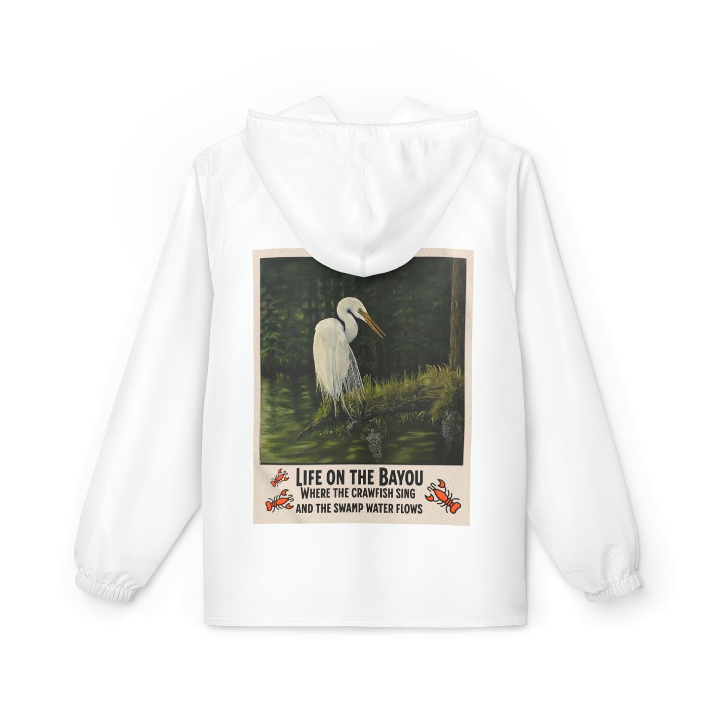 Windbreaker Jacket (AOP), Egret, Poster, Life on the Bayou Collection