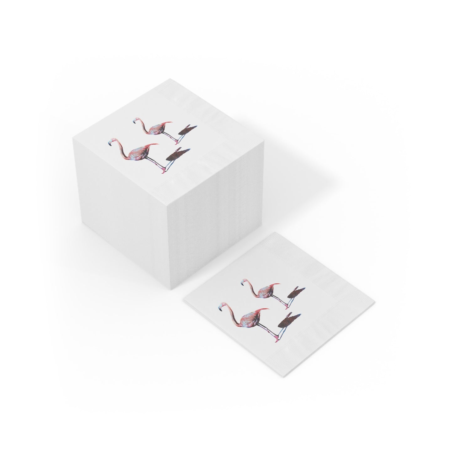 White Coined Napkins, Flamingo, Beachwalker Club Collection