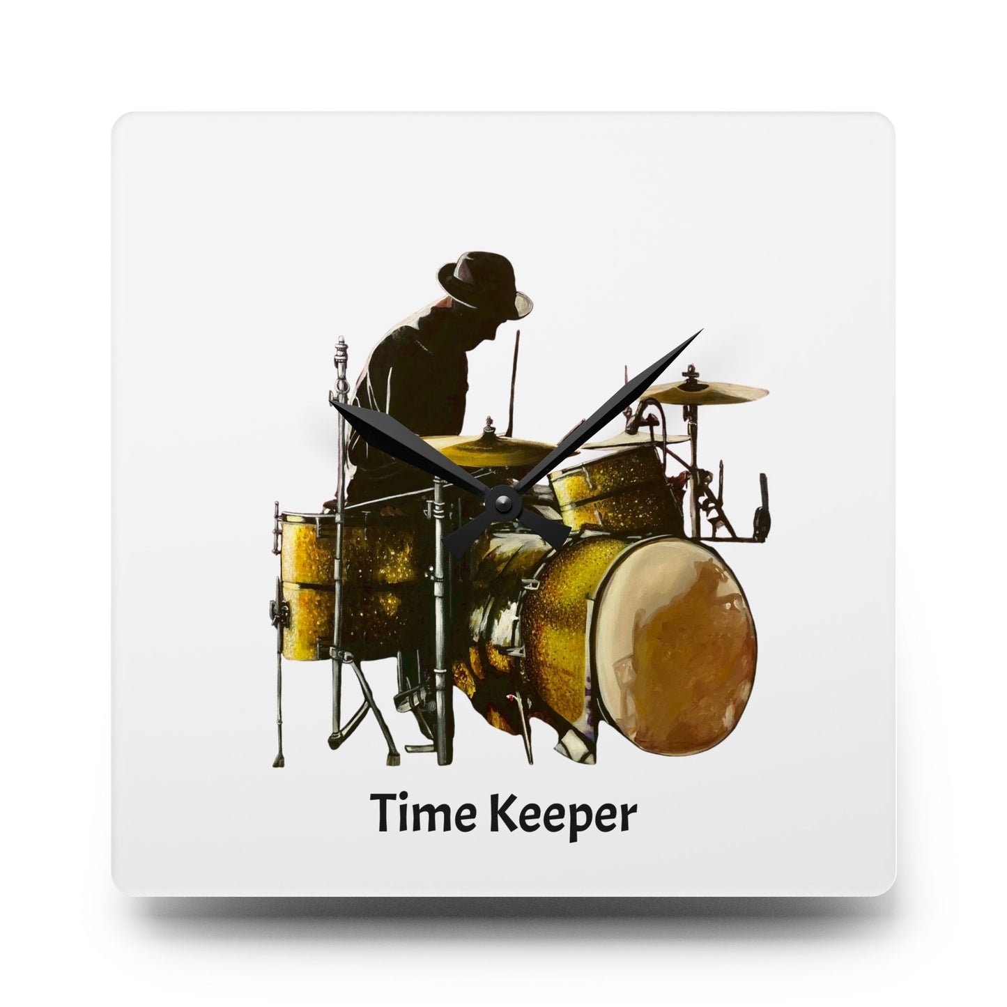 Acrylic Wall Clock, Time Keeper, Drummer, Soul Music Collection
