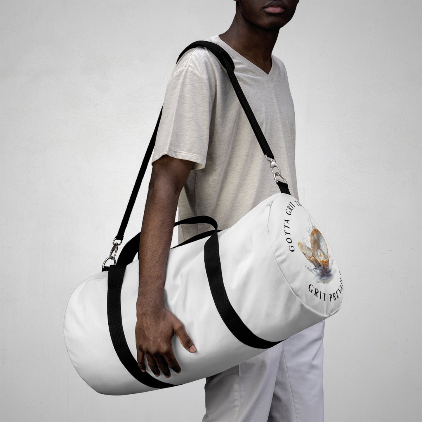 Duffel Bag With Print Design "Grit Prevails", Gotta Grit Through it Collection