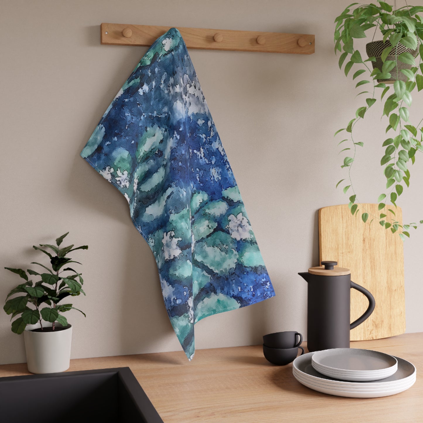 Tea Towels (cotton, poly), Water Lilies, FrediFreds Home Collection