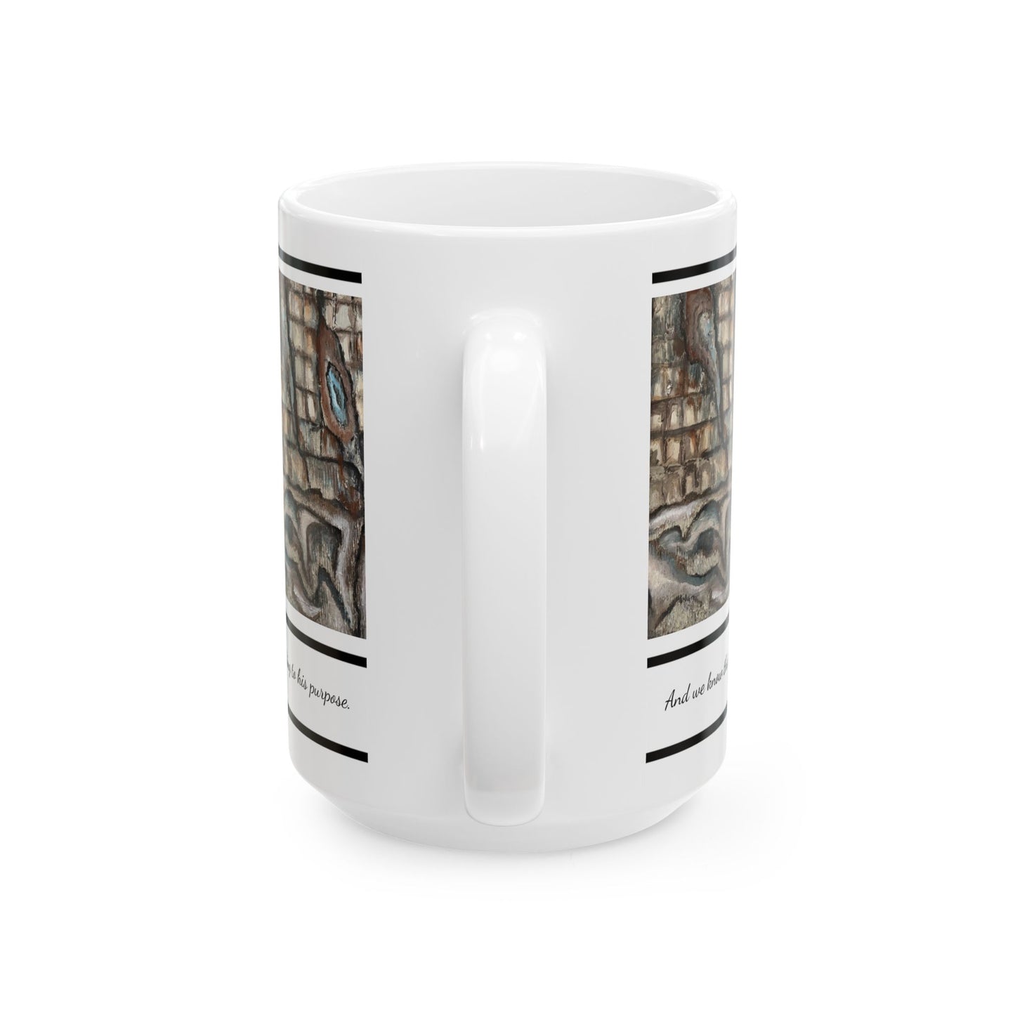 Ceramic Mug, (11oz, 15oz), Designer Series, Bible Verse, Abstract Creek Bed, FrediFreds Home Collection