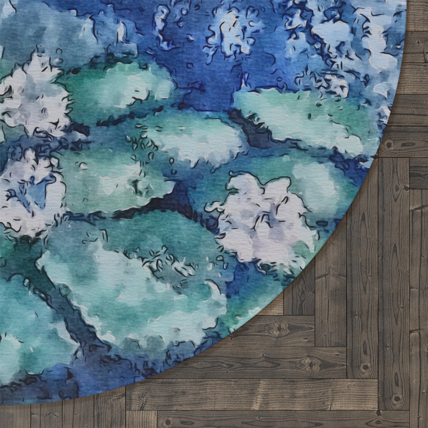 Round Rug, Water Lilies, FrediFreds Home Collection
