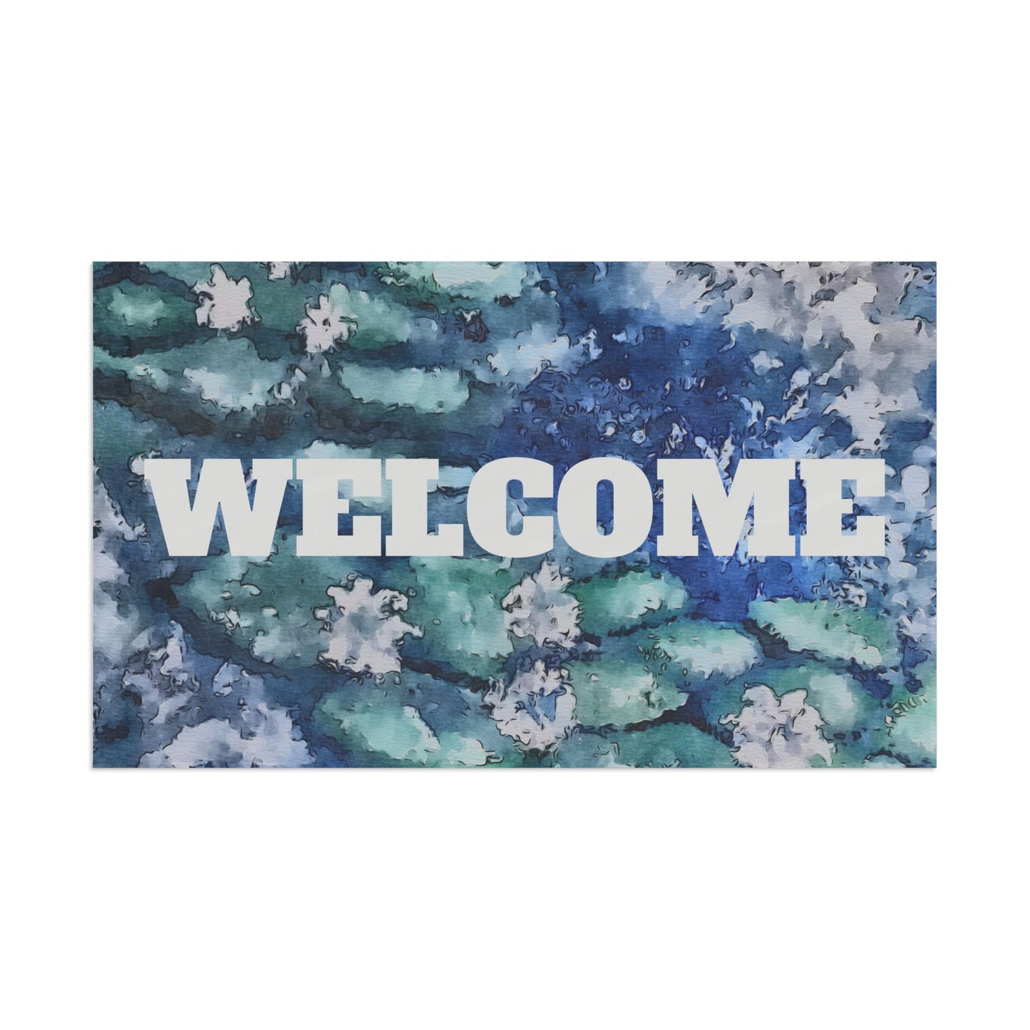 Flag, Water Lilies, Welcome, FrediFreds Home Collection