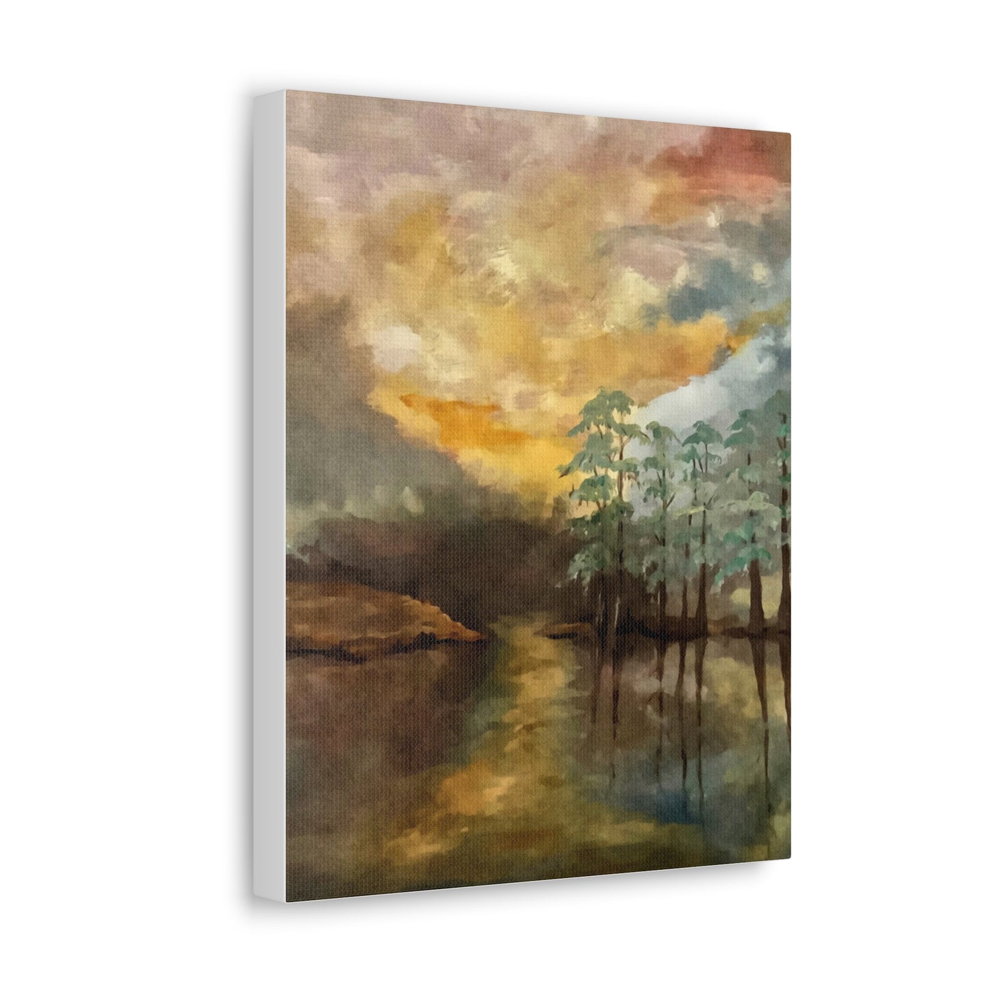 Canvas Gallery Wraps, Moon Lake Watercolor, FrediFreds Home Collection
