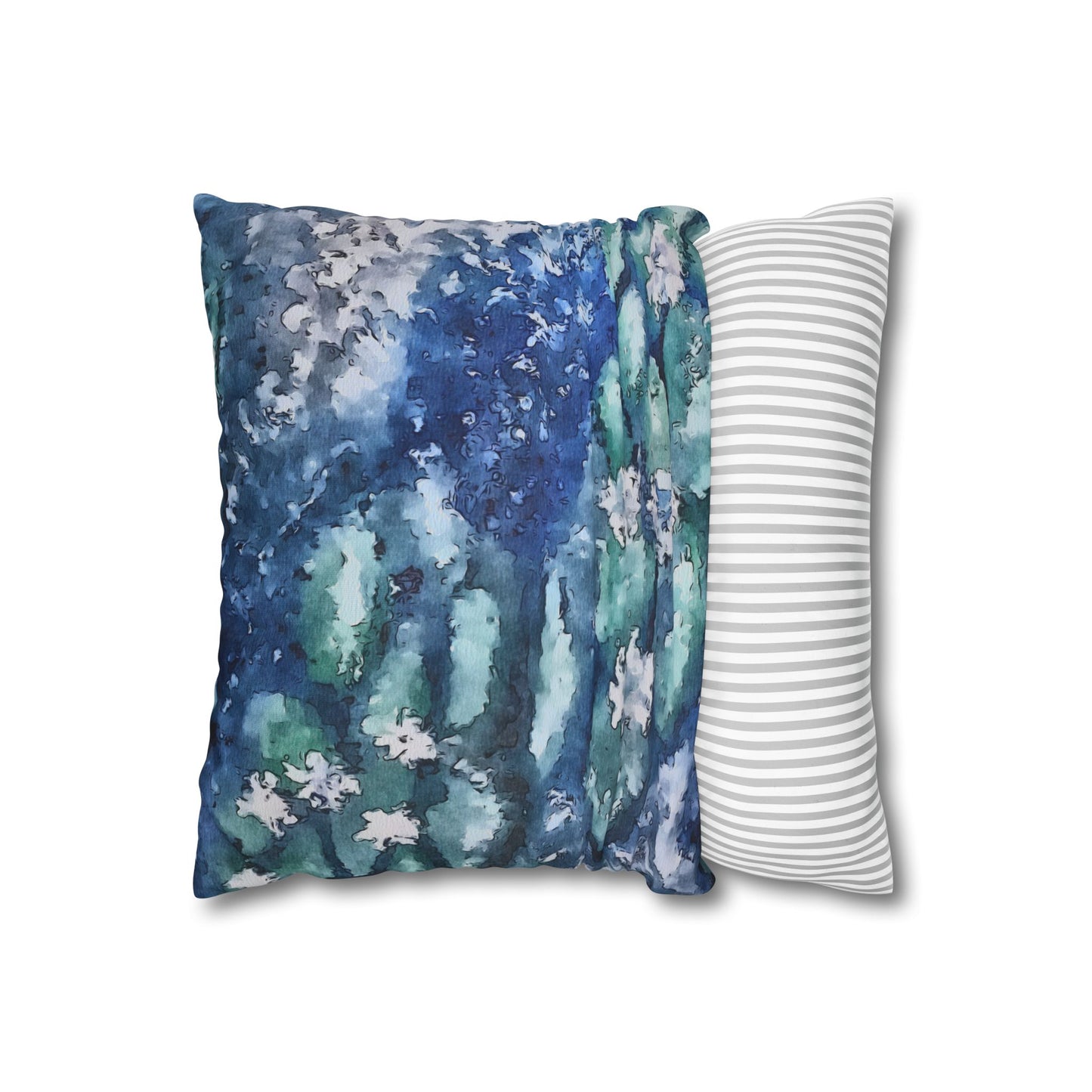 Square Poly Canvas Pillowcase, Water Lilies, FrediFreds Home Collection