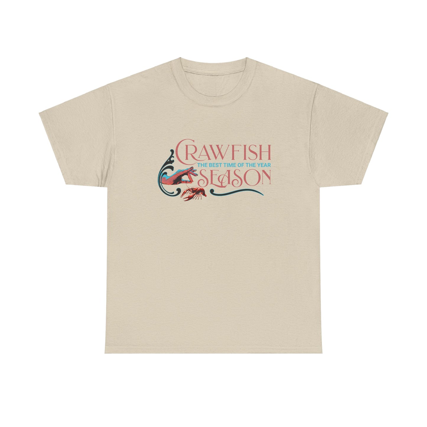 Unisex Heavy Cotton Tee, Crawfish Season, Life on the Bayou Collection
