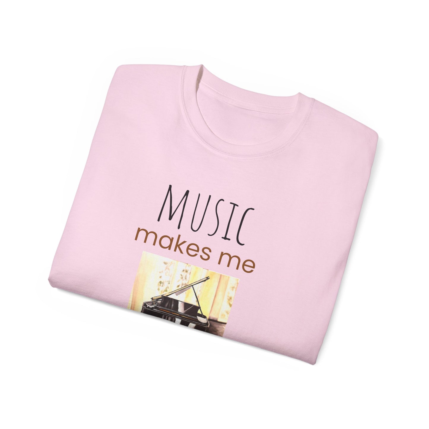 Unisex Ultra Cotton Tee, Music, Piano Artwork, Happy, Soul Music