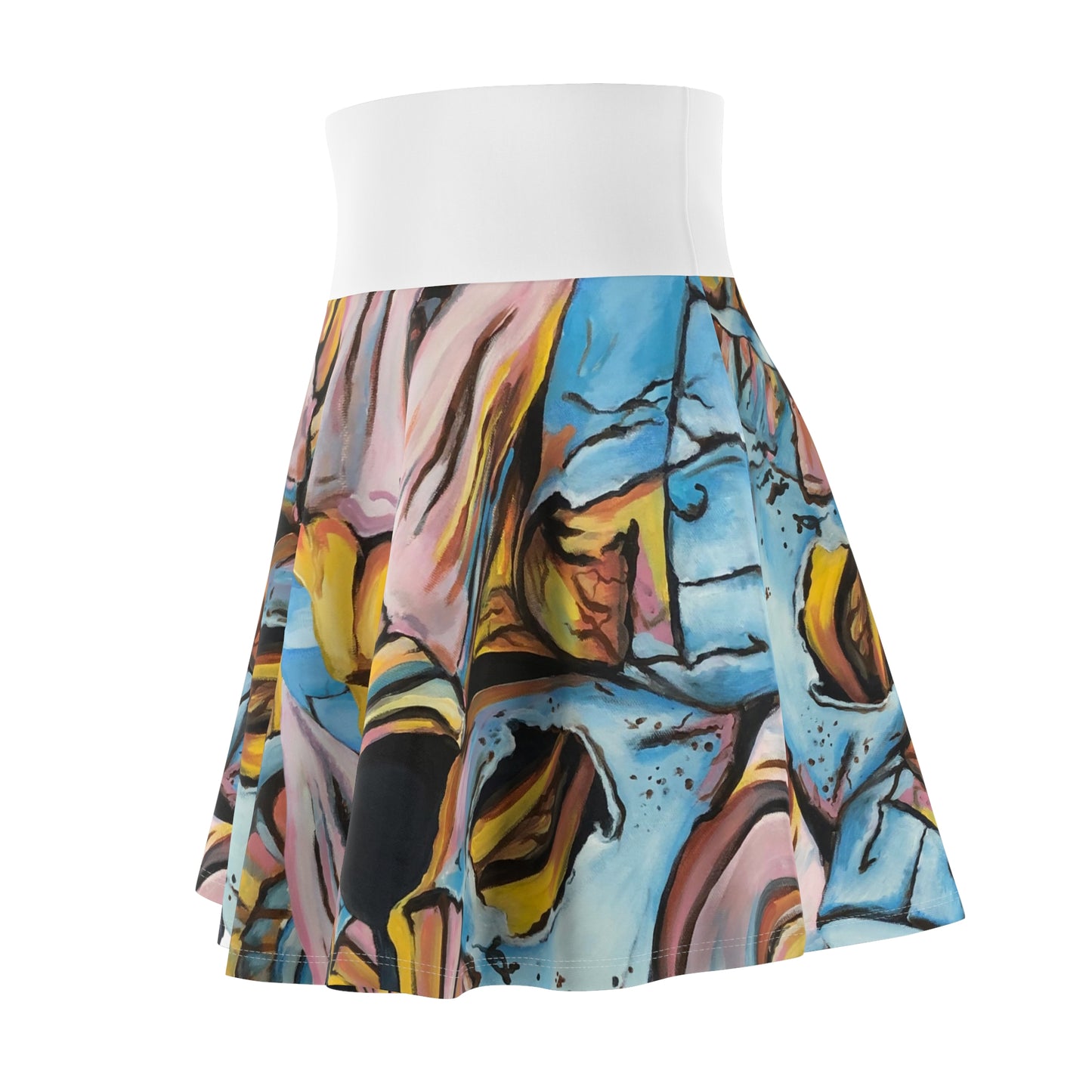 Women's Skater Skirt (AOP), Artsy Pastel Beach Shells