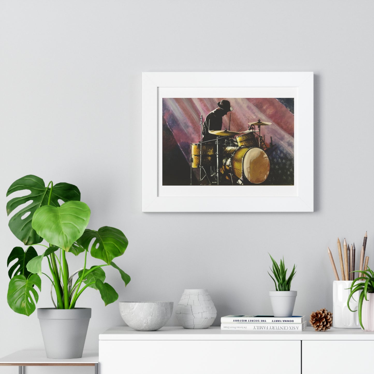 Framed Horizontal Poster, Drummer, Soul Music Collection